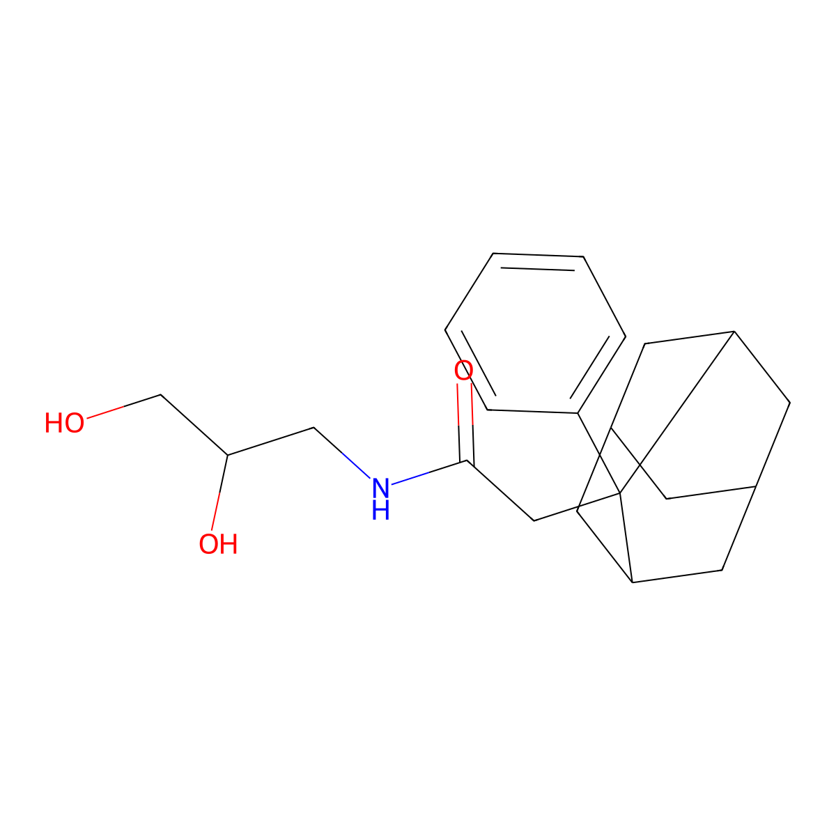 N-(2,3-dihydroxypropyl)-2-(2-phenyl-2-adamantyl)acetamide molecular structure, CAS 400083-42-3
