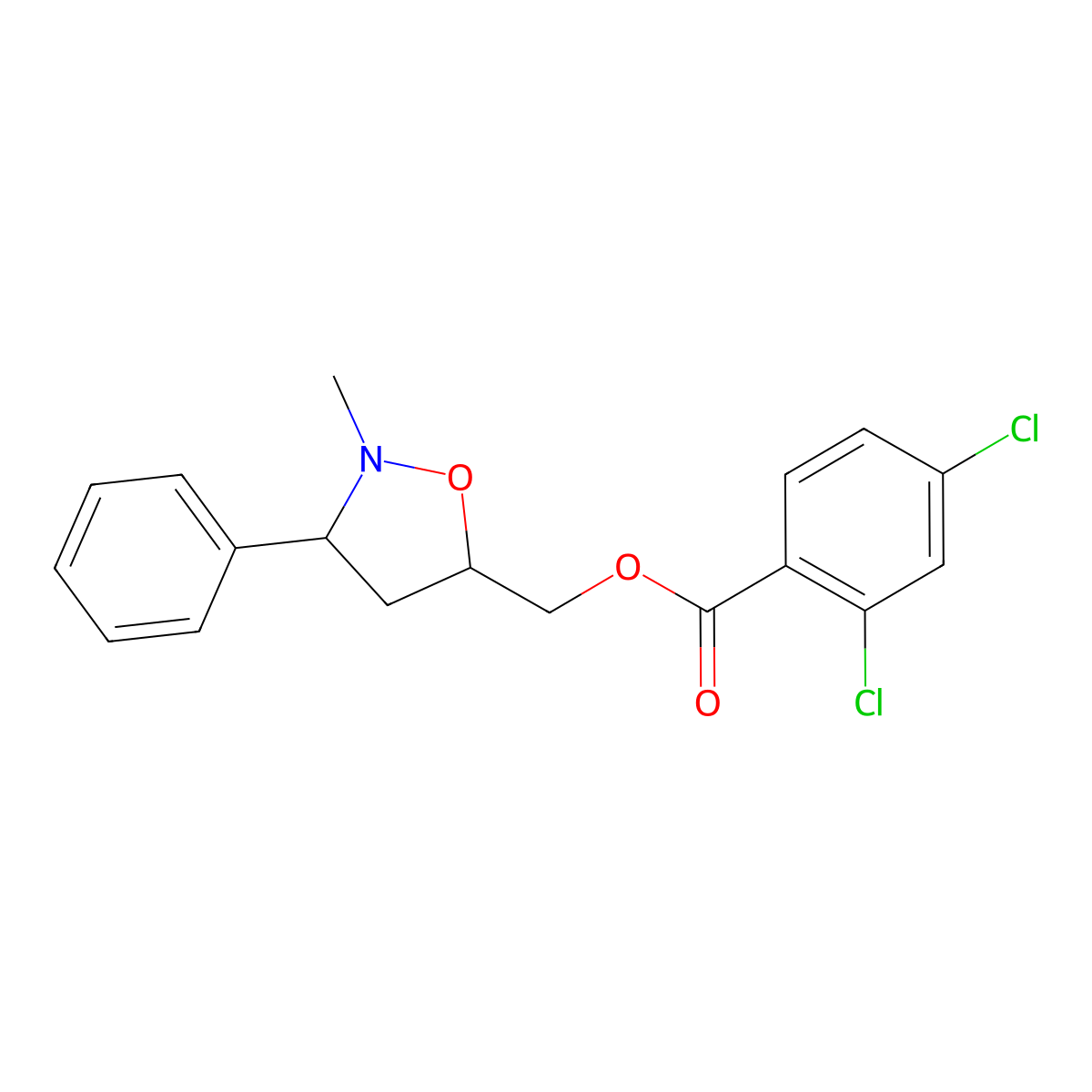 (2-Methyl-3-phenyl-1,2-oxazolidin-5-yl)methyl 2,4-dichlorobenzoate molecular structure, CAS 400083-47-8