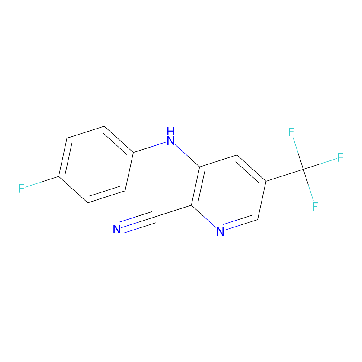 3-(4-Fluoroanilino)-5-(trifluoromethyl)-2-pyridinecarbonitrile molecular structure, CAS 400083-56-9