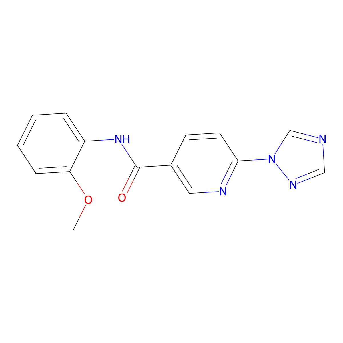 N-(2-methoxyphenyl)-6-(1H-1,2,4-triazol-1-yl)nicotinamide molecular structure, CAS 400083-61-6