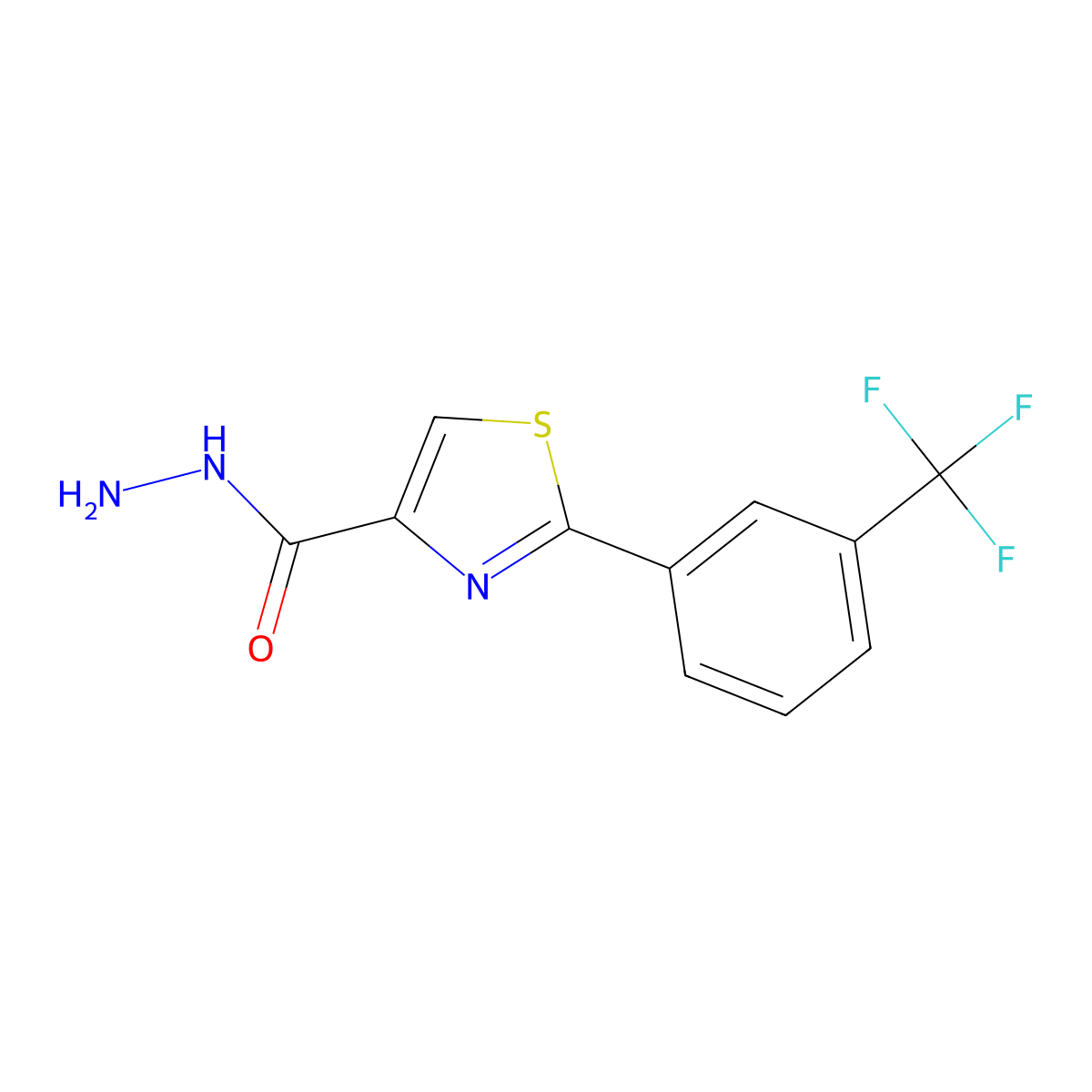 2-[3-(Trifluoromethyl)phenyl]-1,3-thiazole-4-carbohydrazide molecular structure, CAS 400083-64-9