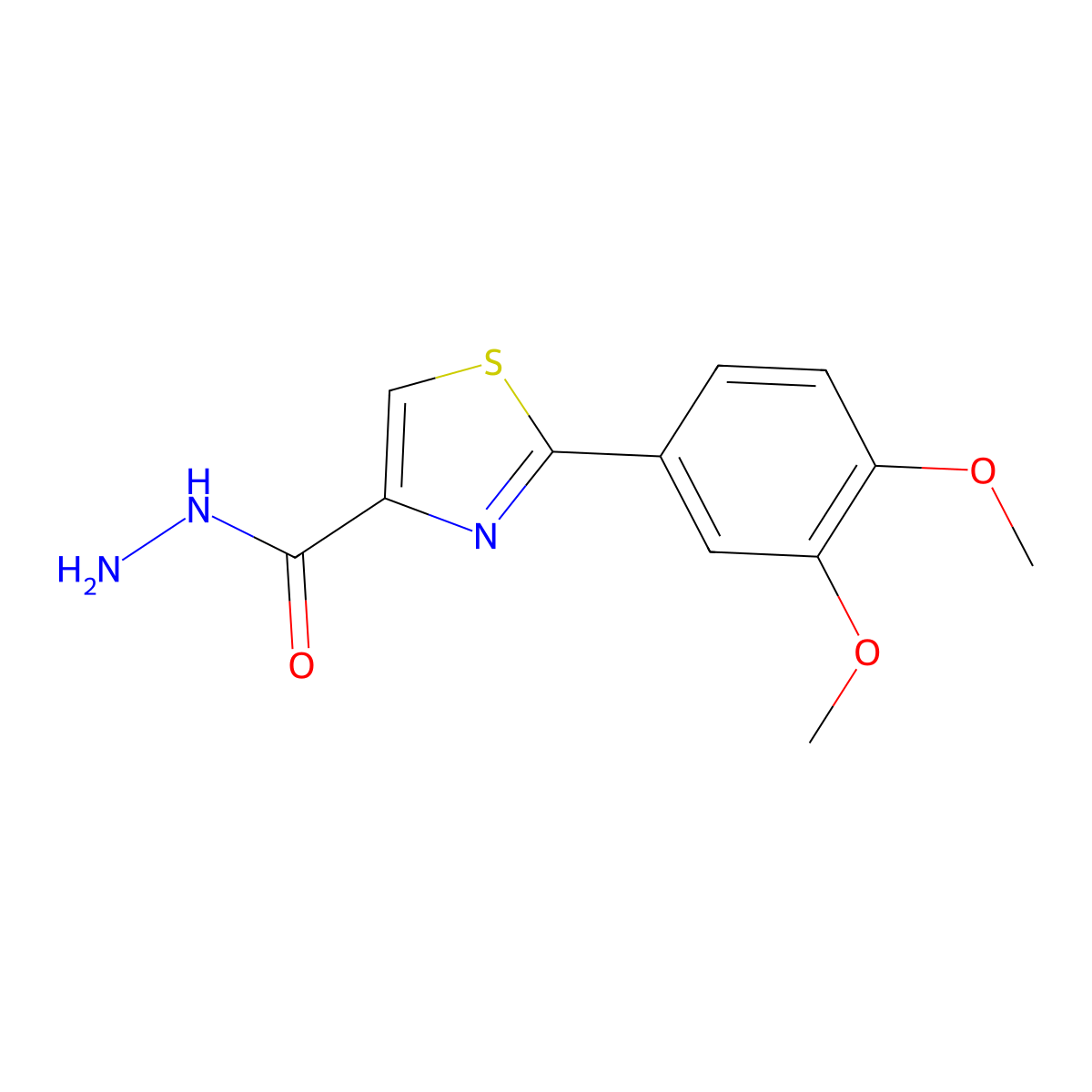 2-(3,4-Dimethoxyphenyl)-1,3-thiazole-4-carbohydrazide molecular structure, CAS 400083-65-0