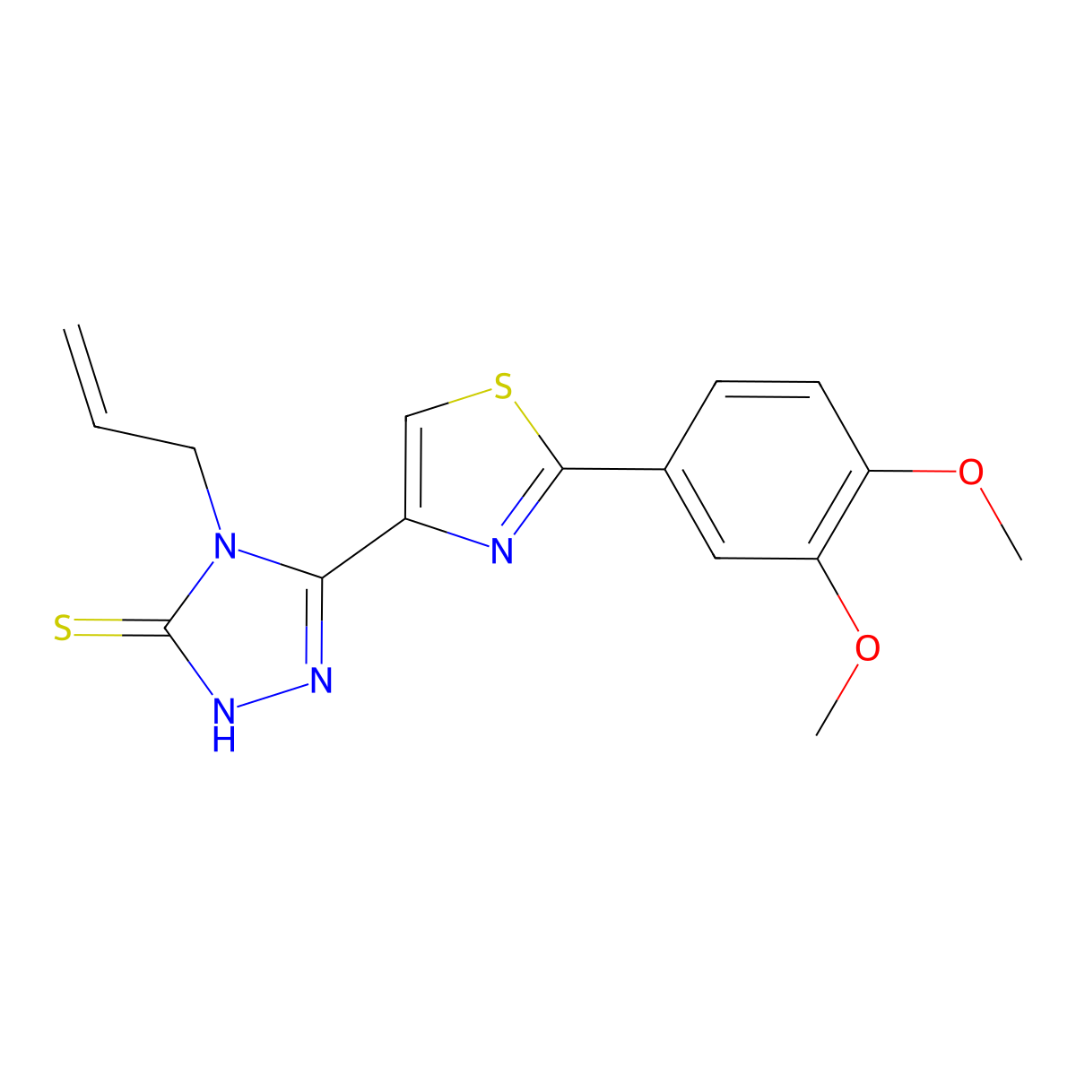 4-allyl-5-[2-(3,4-dimethoxyphenyl)-1,3-thiazol-4-yl]-4H-1,2,4-triazole-3-thiol molecular structure, CAS 400083-68-3