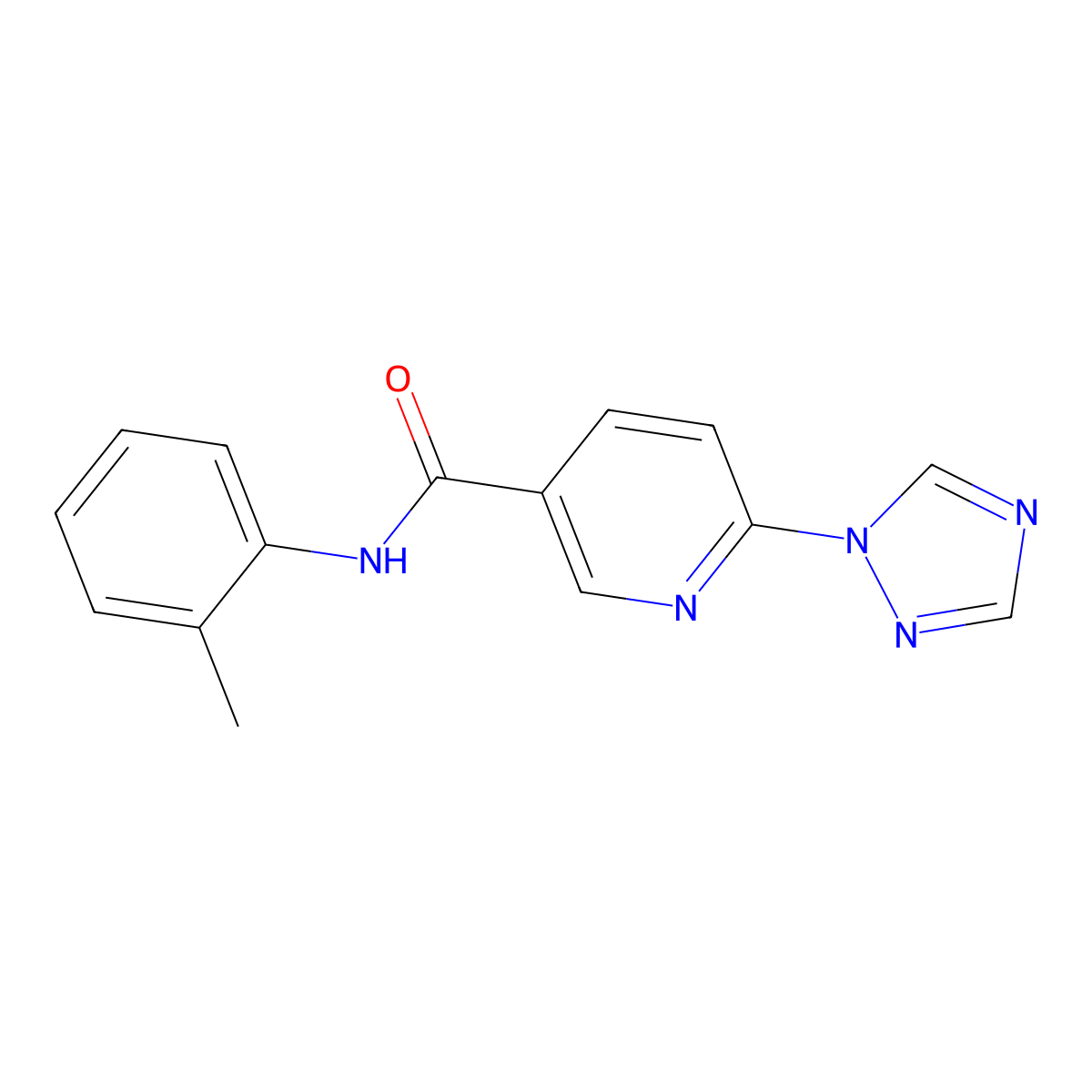 N-(2-methylphenyl)-6-(1H-1,2,4-triazol-1-yl)nicotinamide molecular structure, CAS 400083-73-0