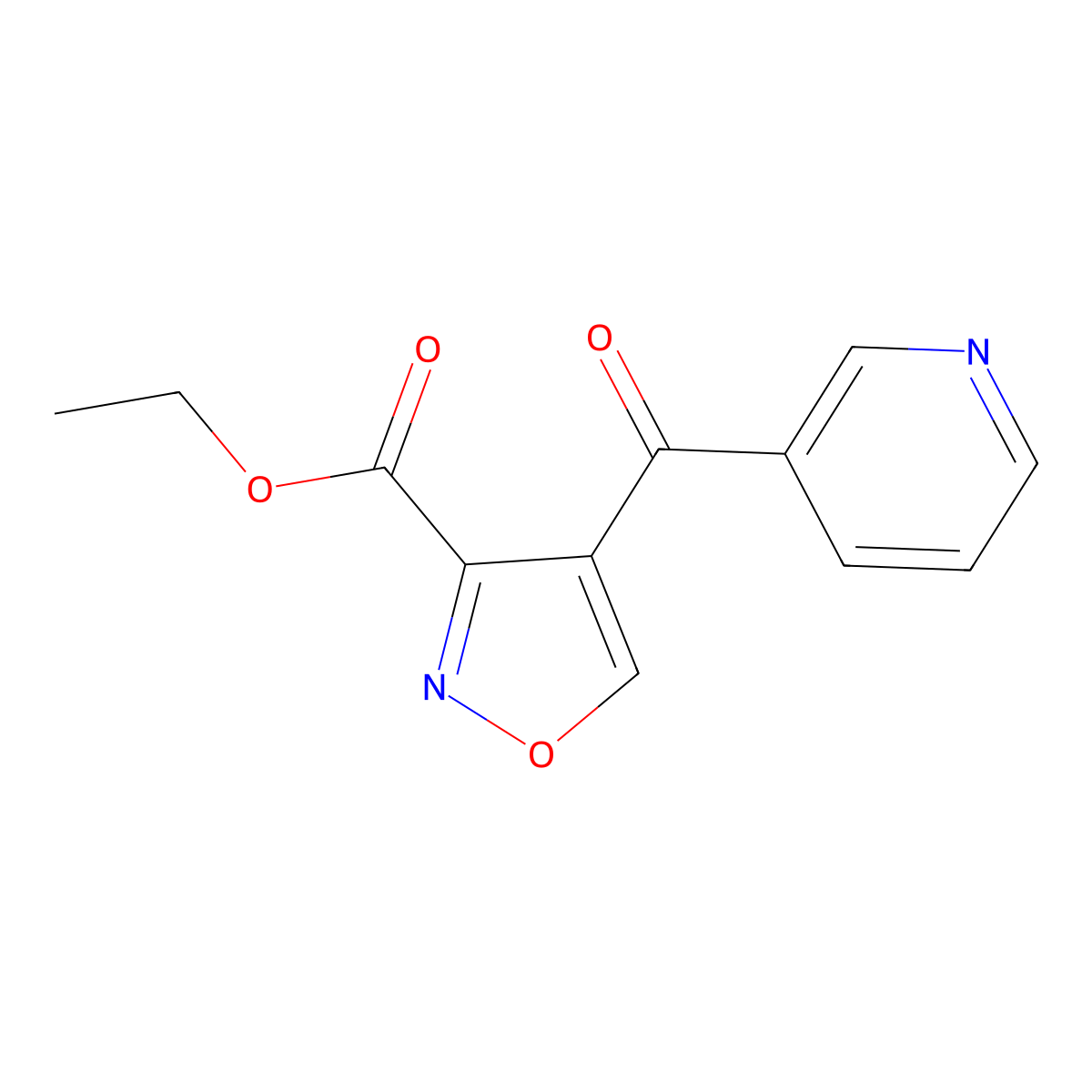 Ethyl 4-(pyridine-3-carbonyl)-1,2-oxazole-3-carboxylate molecular structure, CAS 400083-76-3