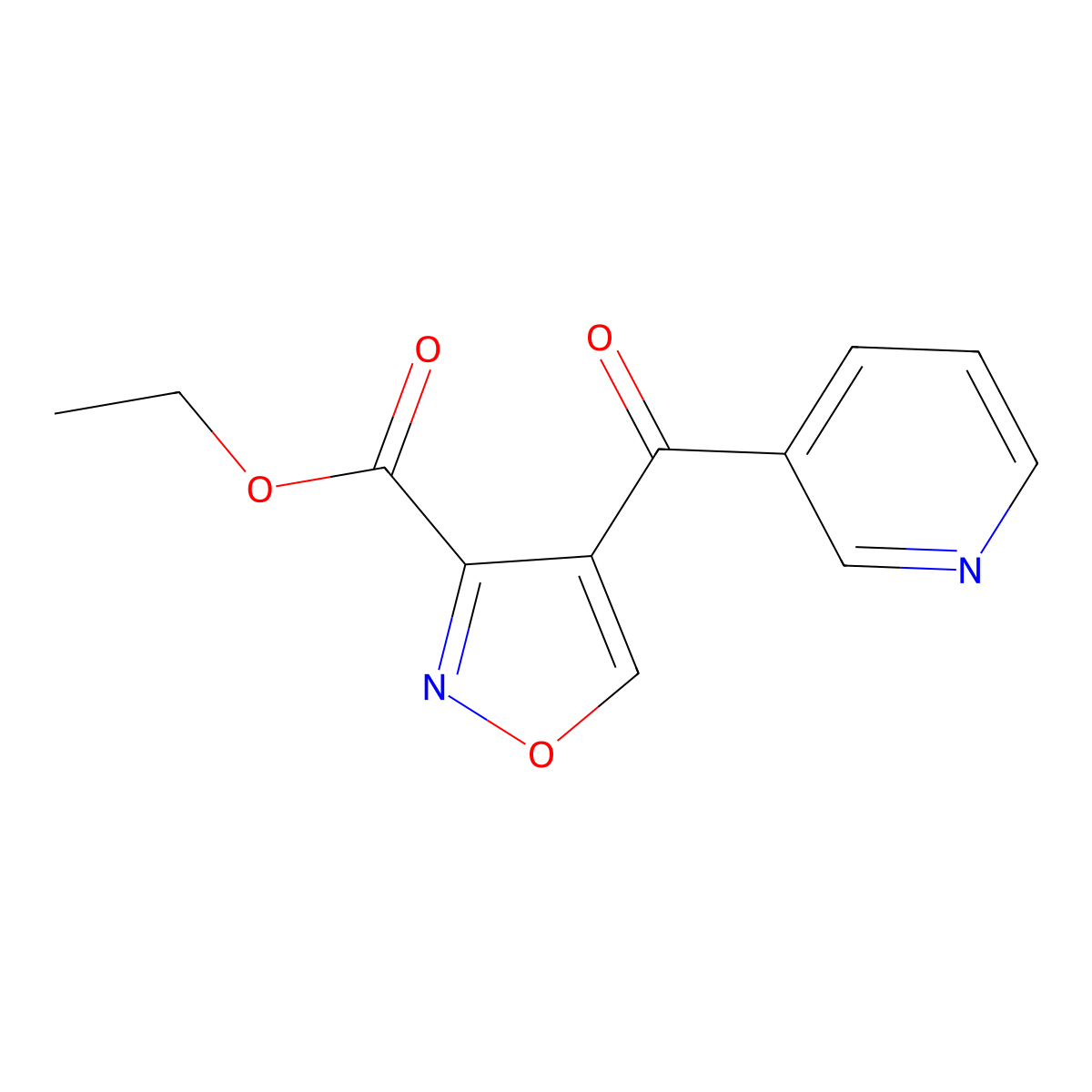 Ethyl 4-(pyridine-3-carbonyl)-1,2-oxazole-3-carboxylate molecular structure, CAS 400083-76-3