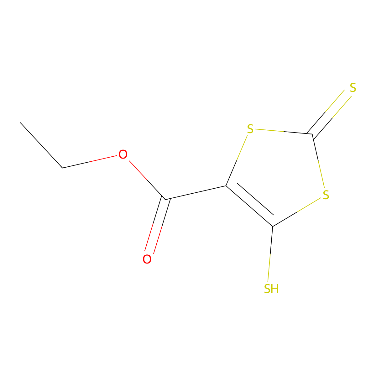 Ethyl 5-sulfanyl-2-thioxo-1,3-dithiole-4-carboxylate molecular structure, CAS 400083-77-4