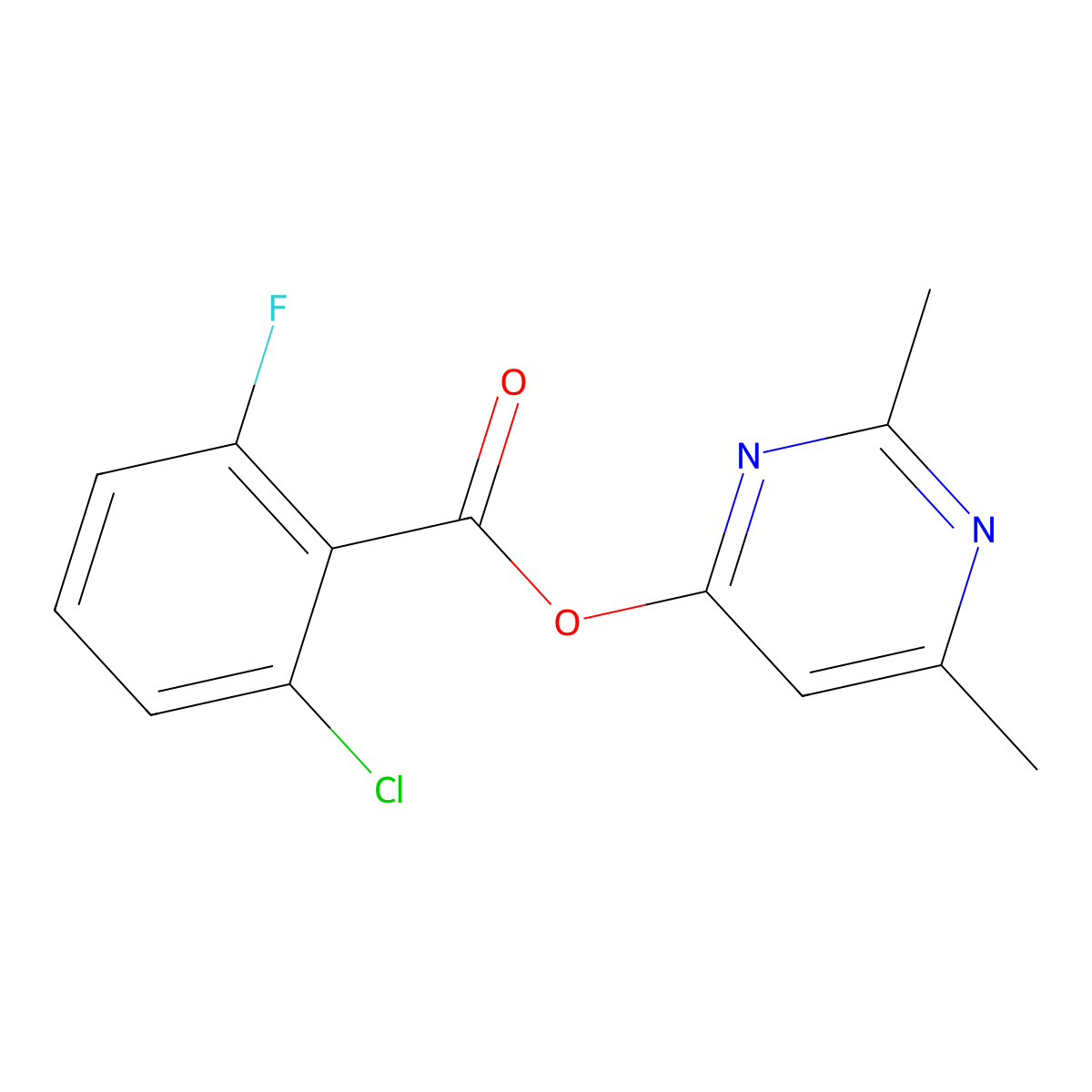 2,6-Dimethyl-4-pyrimidinyl 2-chloro-6-fluorobenzenecarboxylate molecular structure, CAS 400083-83-2