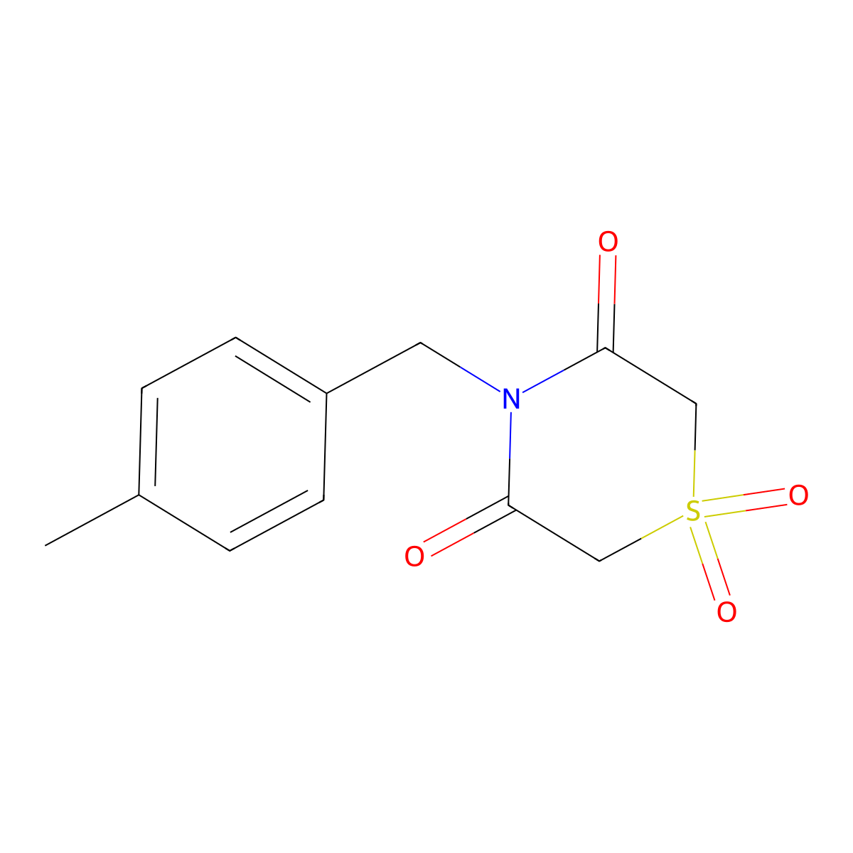 4-(4-Methylbenzyl)-1lambda~6~,4-thiazinane-1,1,3,5-tetraone molecular structure, CAS 400083-84-3