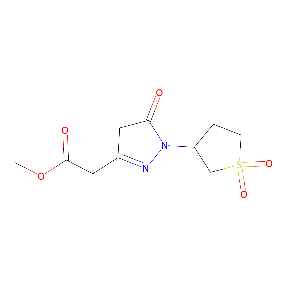 Methyl 2-[1-(1,1-dioxothiolan-3-yl)-5-oxo-4H-pyrazol-3-yl]acetate molecular structure, CAS 400083-93-4