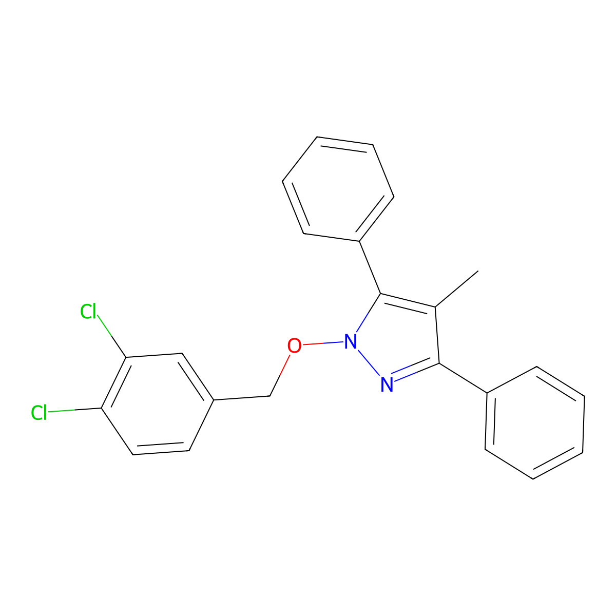 1-[(3,4-dichlorobenzyl)oxy]-4-methyl-3,5-diphenyl-1H-pyrazole molecular structure, CAS 400084-08-4