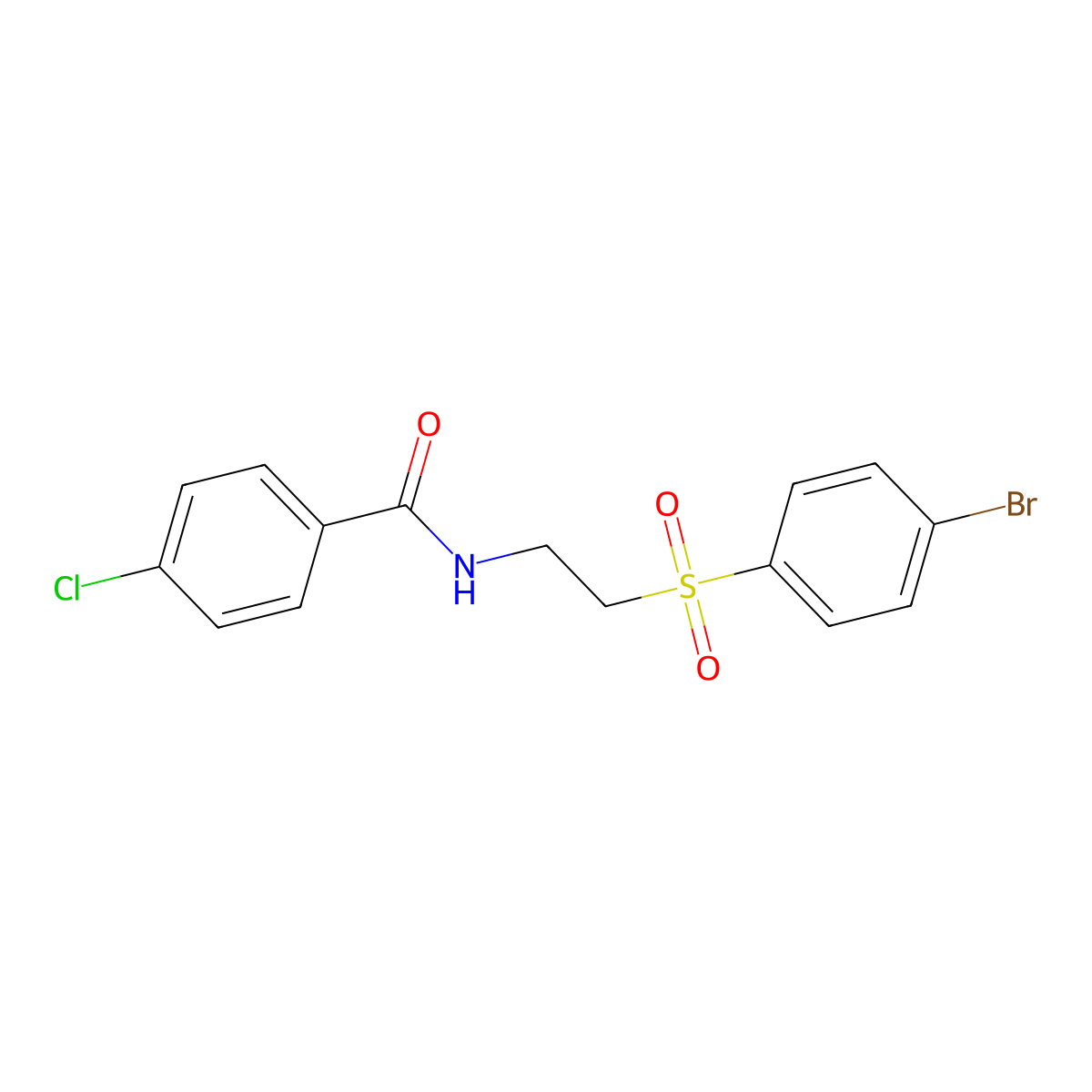 N-{2-[(4-bromophenyl)sulfonyl]ethyl}-4-chlorobenzenecarboxamide molecular structure, CAS 400084-10-8