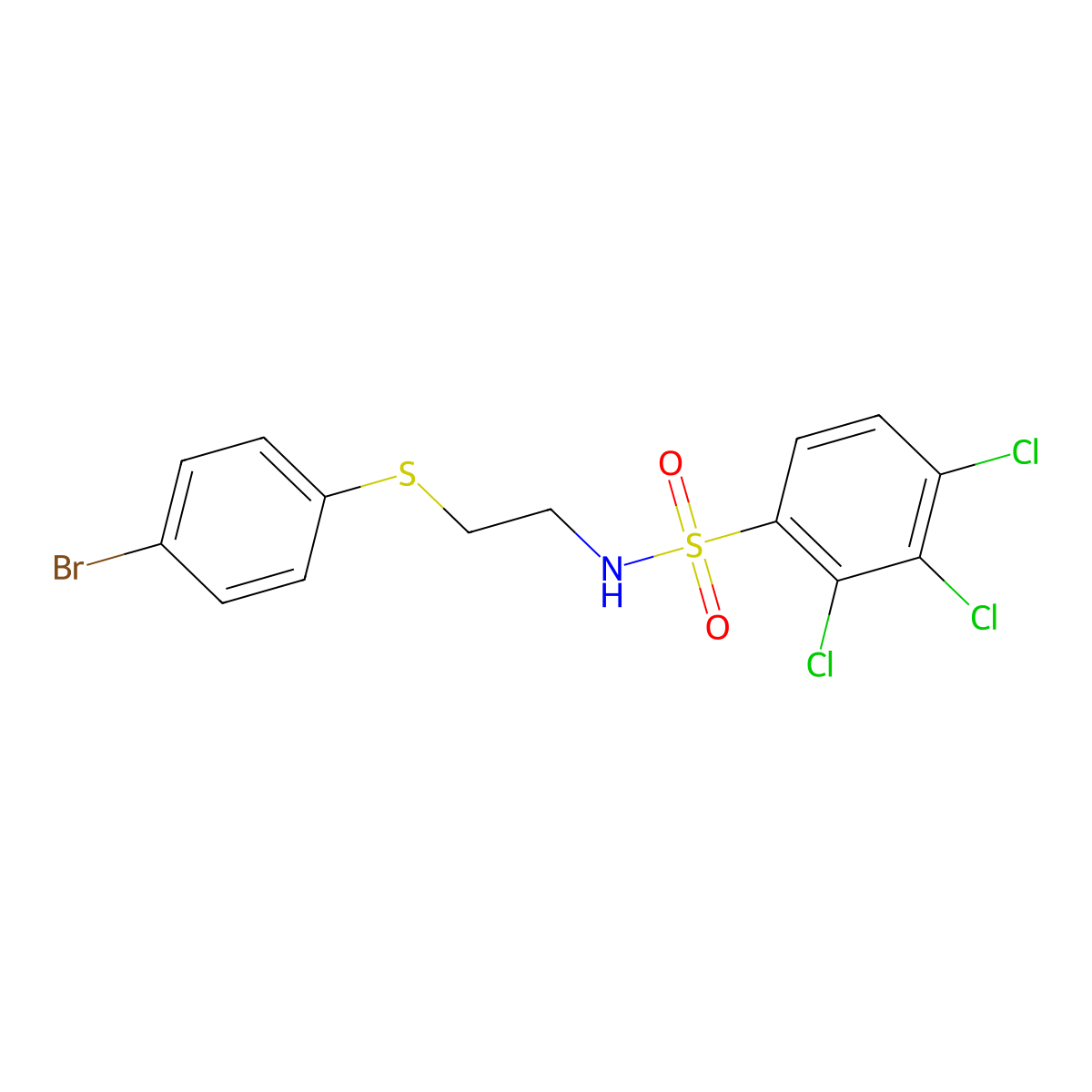 N-{2-[(4-bromophenyl)sulfanyl]ethyl}-2,3,4-trichlorobenzenesulfonamide molecular structure, CAS 400084-11-9