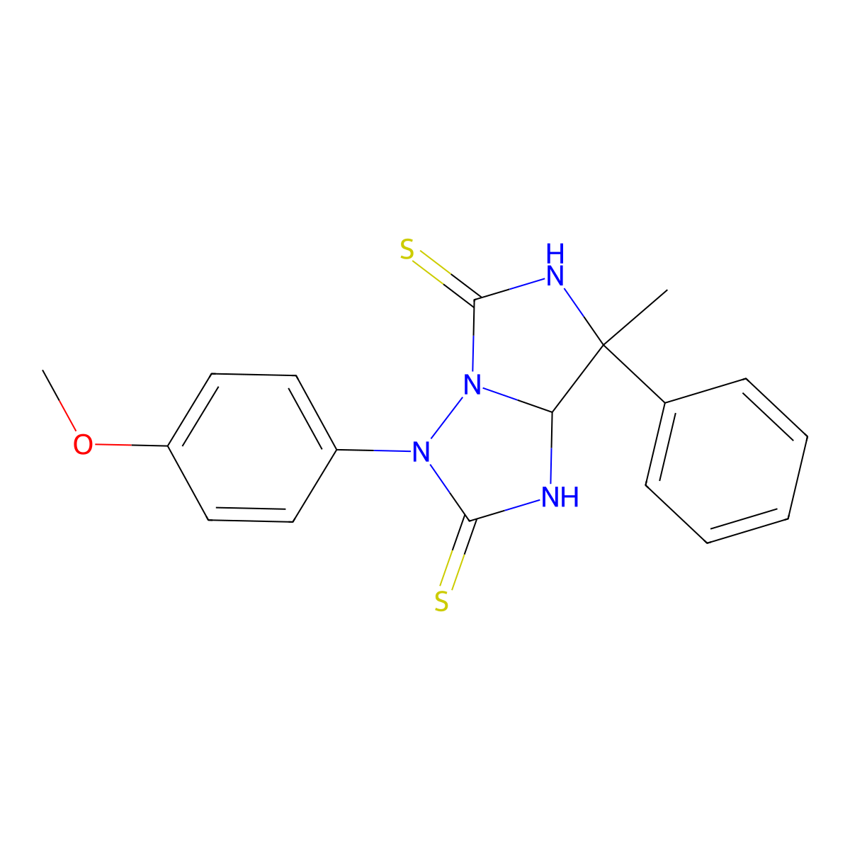 3-(4-methoxyphenyl)-7-methyl-7-phenyldihydro-1H-imidazo[1,5-b][1,2,4]triazole-2,5(3H,6H)-dithione molecular structure, CAS 400084-37-9