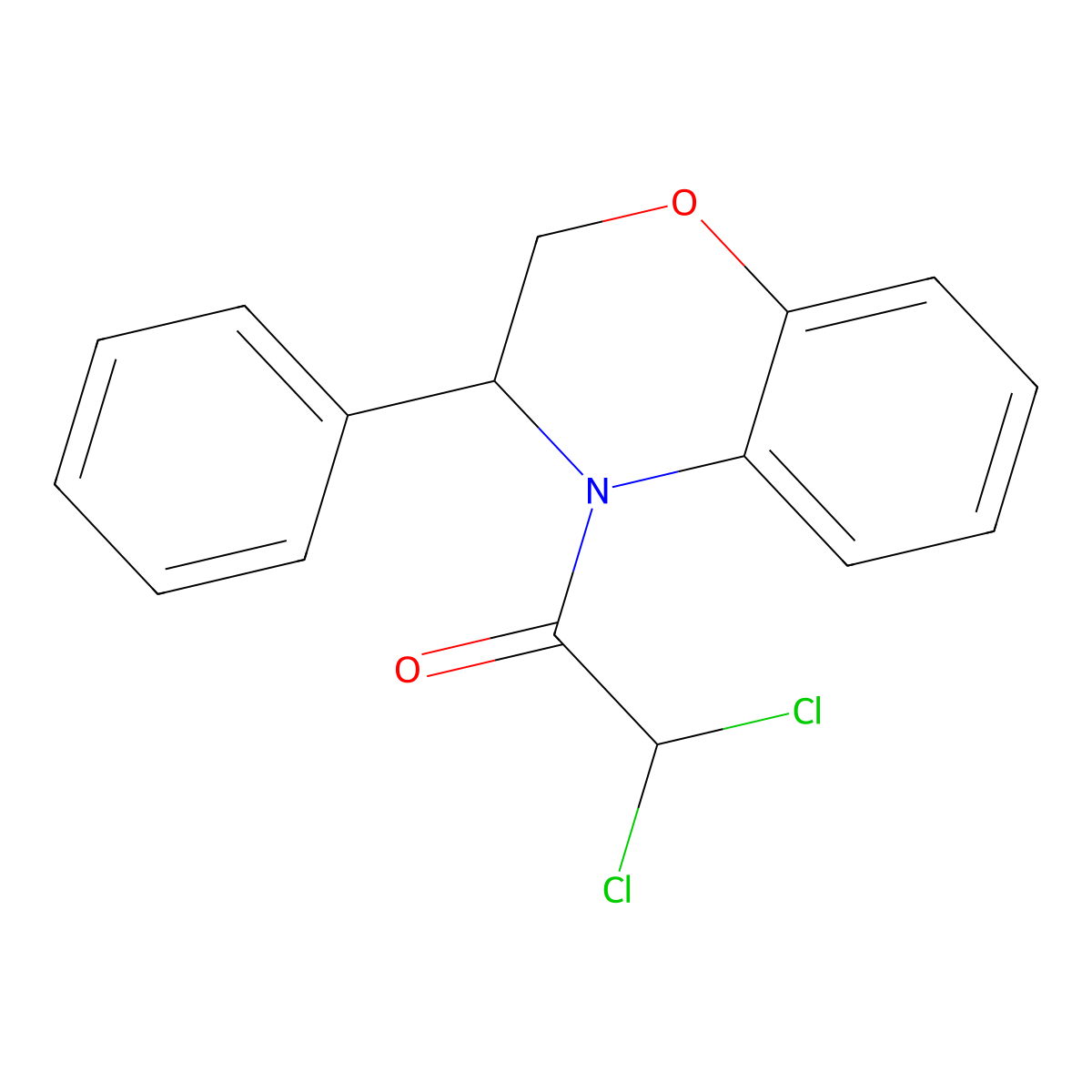 2,2-dichloro-1-(3-phenyl-2,3-dihydro-4H-1,4-benzoxazin-4-yl)-1-ethanone molecular structure, CAS 400084-44-8