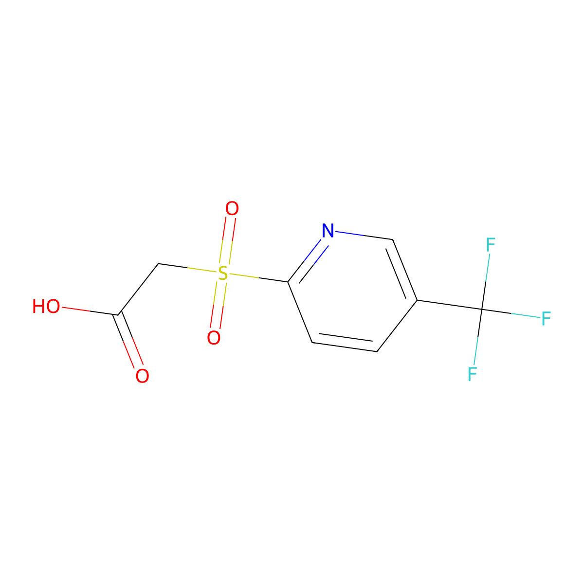 2-[5-(trifluoromethyl)pyridin-2-yl]sulfonylacetic Acid molecular structure, CAS 400084-46-0