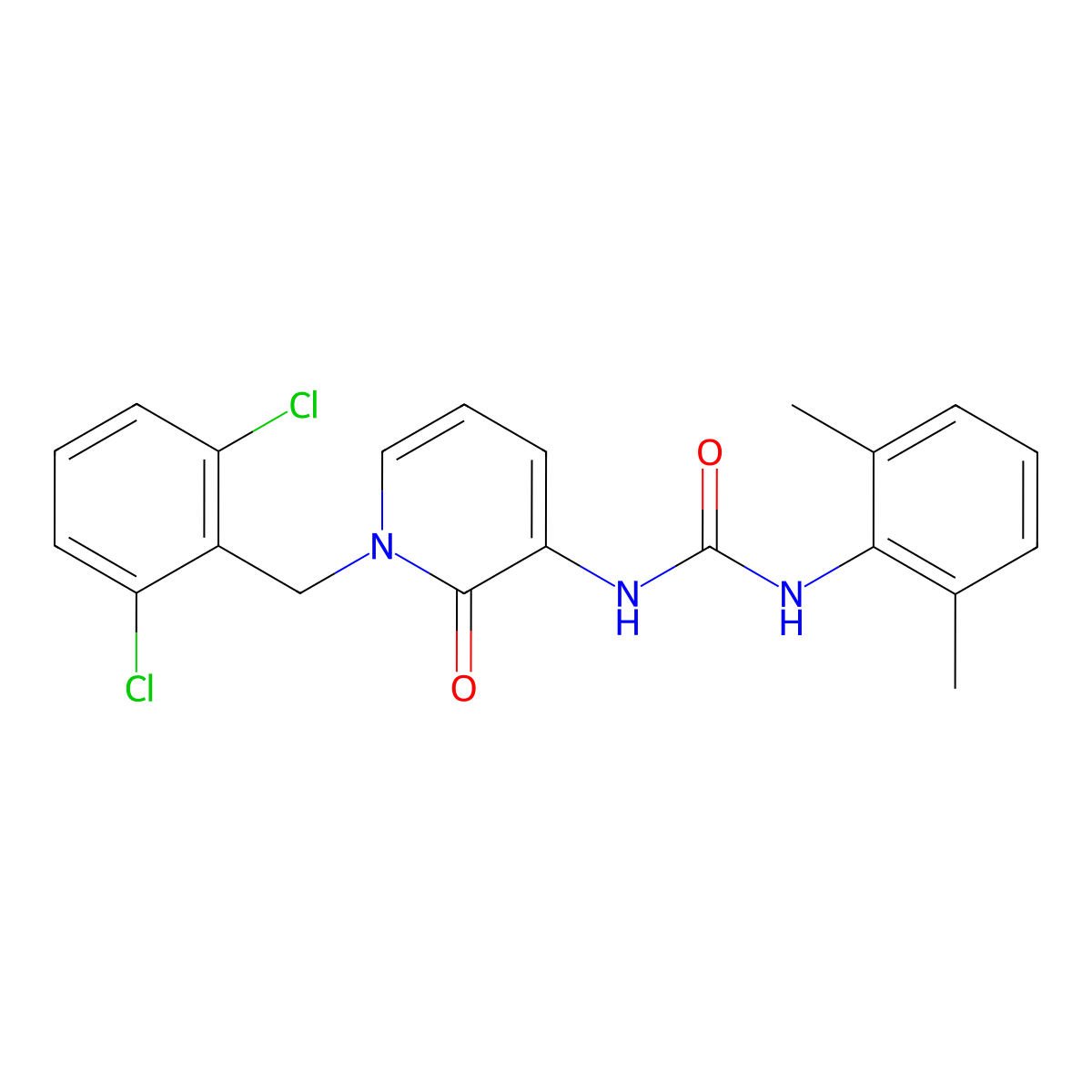 1-[1-[(2,6-Dichlorophenyl)methyl]-2-oxopyridin-3-yl]-3-(2,6-dimethylphenyl)urea molecular structure, CAS 400084-73-3