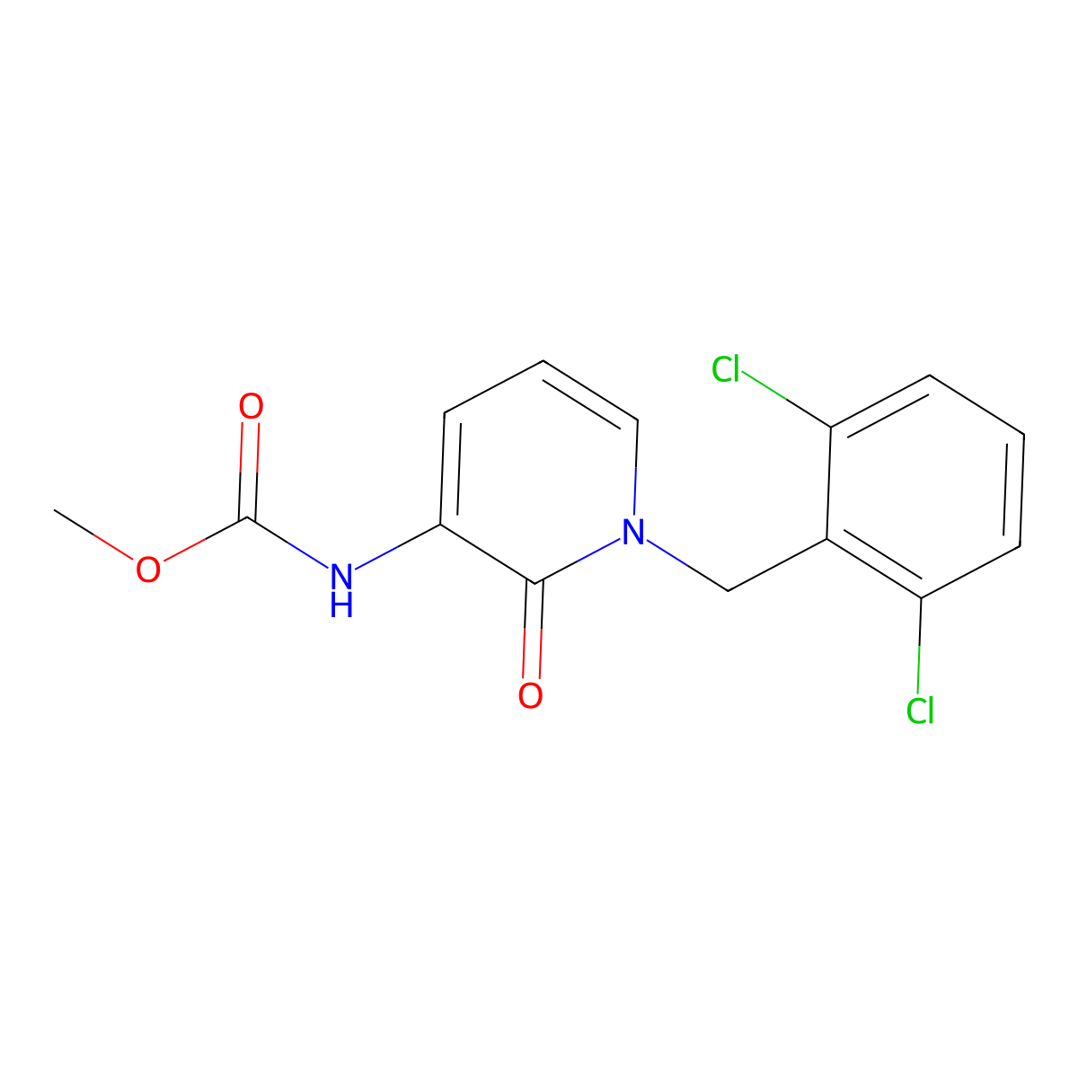 methyl N-[1-(2,6-dichlorobenzyl)-2-oxo-1,2-dihydro-3-pyridinyl]carbamate molecular structure, CAS 400084-77-7
