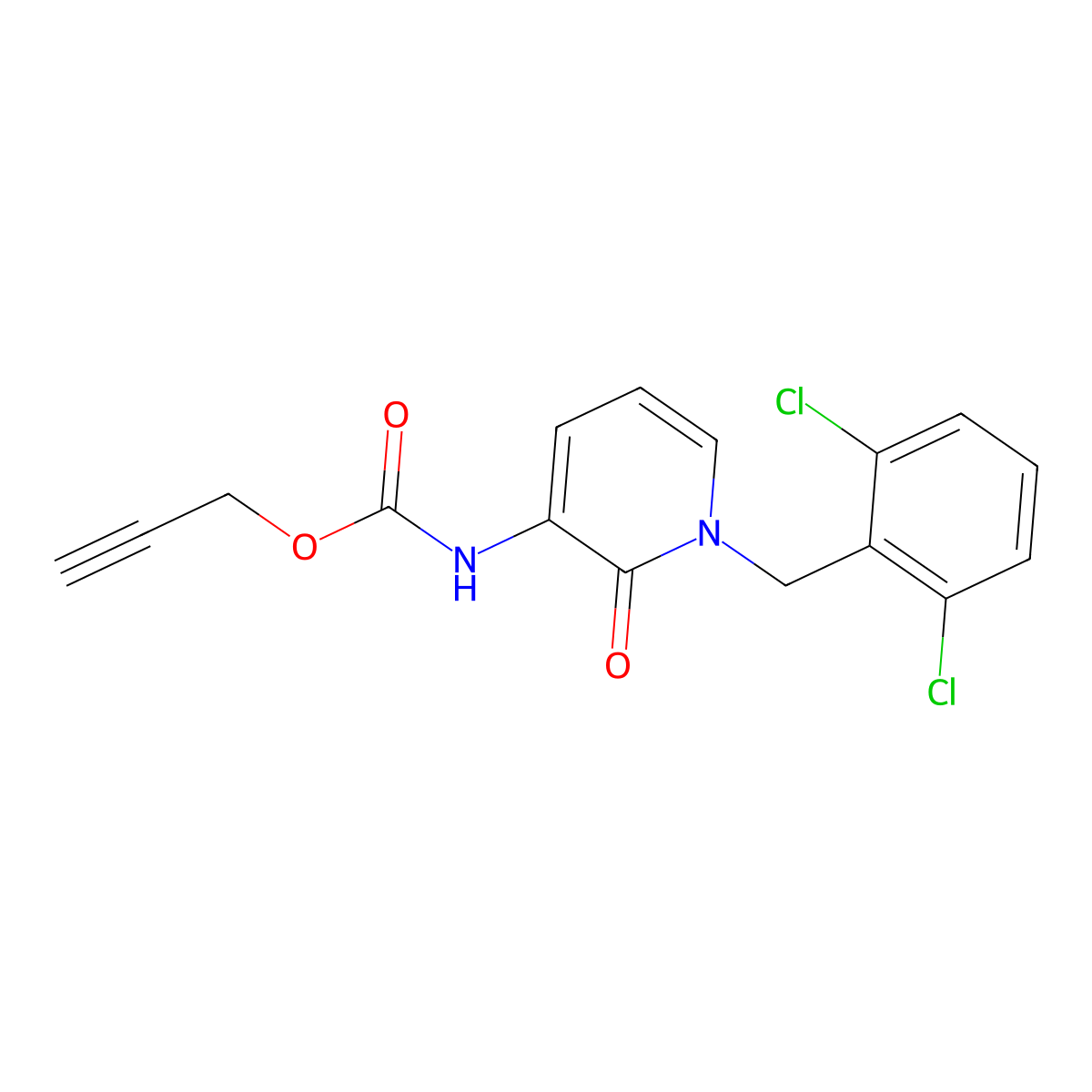 2-propynyl N-[1-(2,6-dichlorobenzyl)-2-oxo-1,2-dihydro-3-pyridinyl]carbamate molecular structure, CAS 400084-78-8