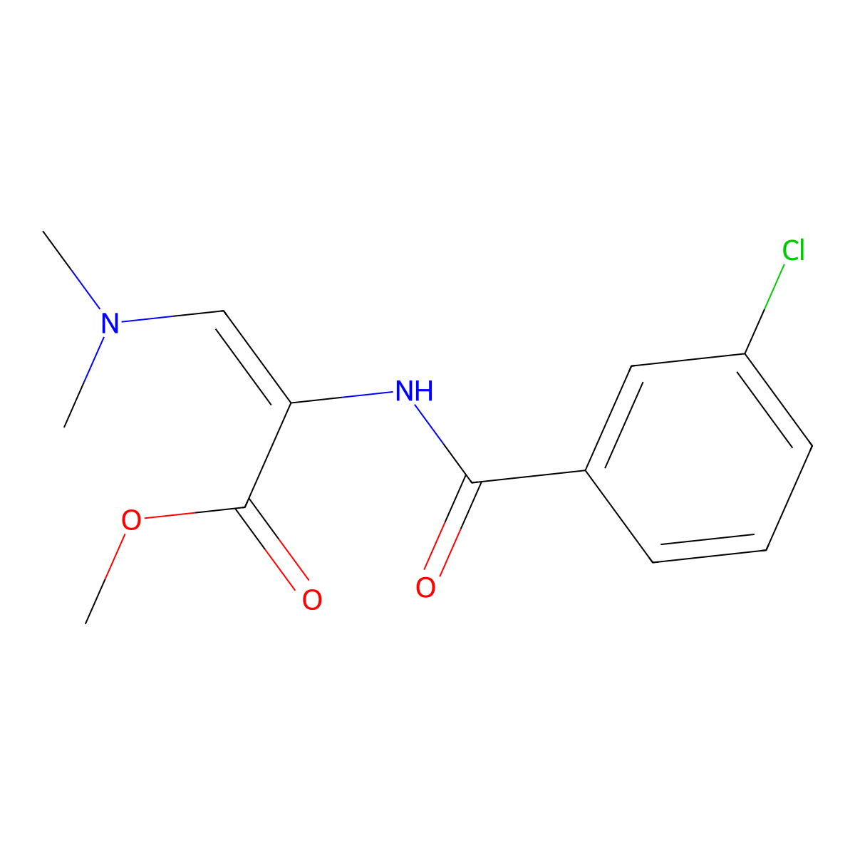 methyl (E)-2-[(3-chlorobenzoyl)amino]-3-(dimethylamino)prop-2-enoate molecular structure, CAS 400084-89-1