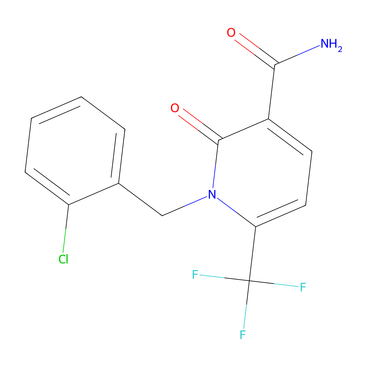 1-(2-Chlorobenzyl)-2-oxo-6-(trifluoromethyl)-1,2-dihydro-3-pyridinecarboxamide molecular structure, CAS 400084-97-1