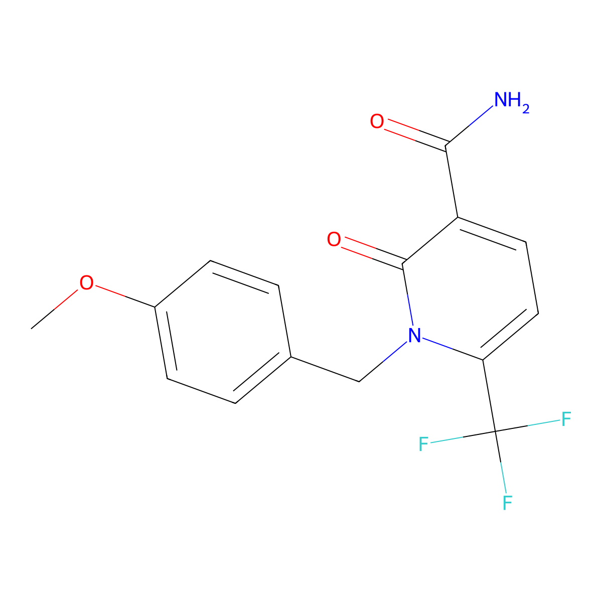 1-[(4-Methoxyphenyl)methyl]-2-oxo-6-(trifluoromethyl)pyridine-3-carboxamide molecular structure, CAS 400084-98-2