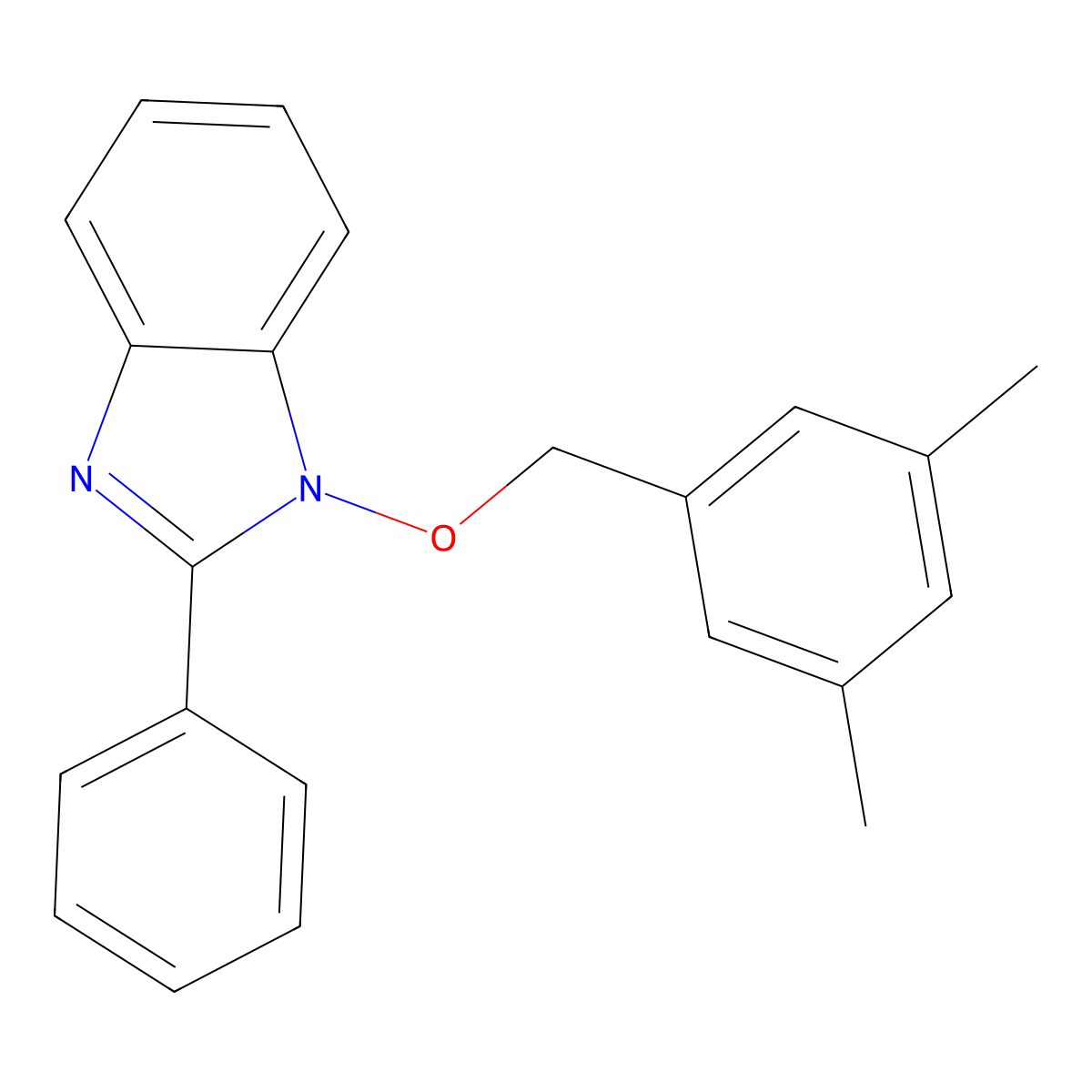 1-[(3,5-dimethylbenzyl)oxy]-2-phenyl-1H-1,3-benzimidazole molecular structure, CAS 400085-02-1