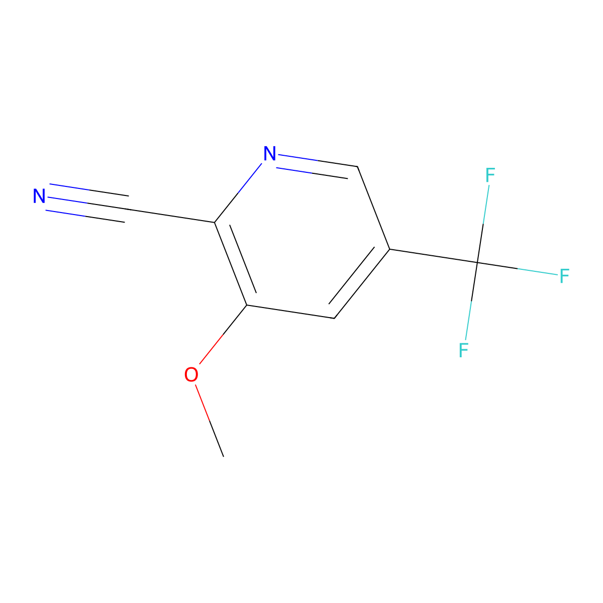 3-Methoxy-5-(trifluoromethyl)picolinonitrile molecular structure, CAS 400085-19-0