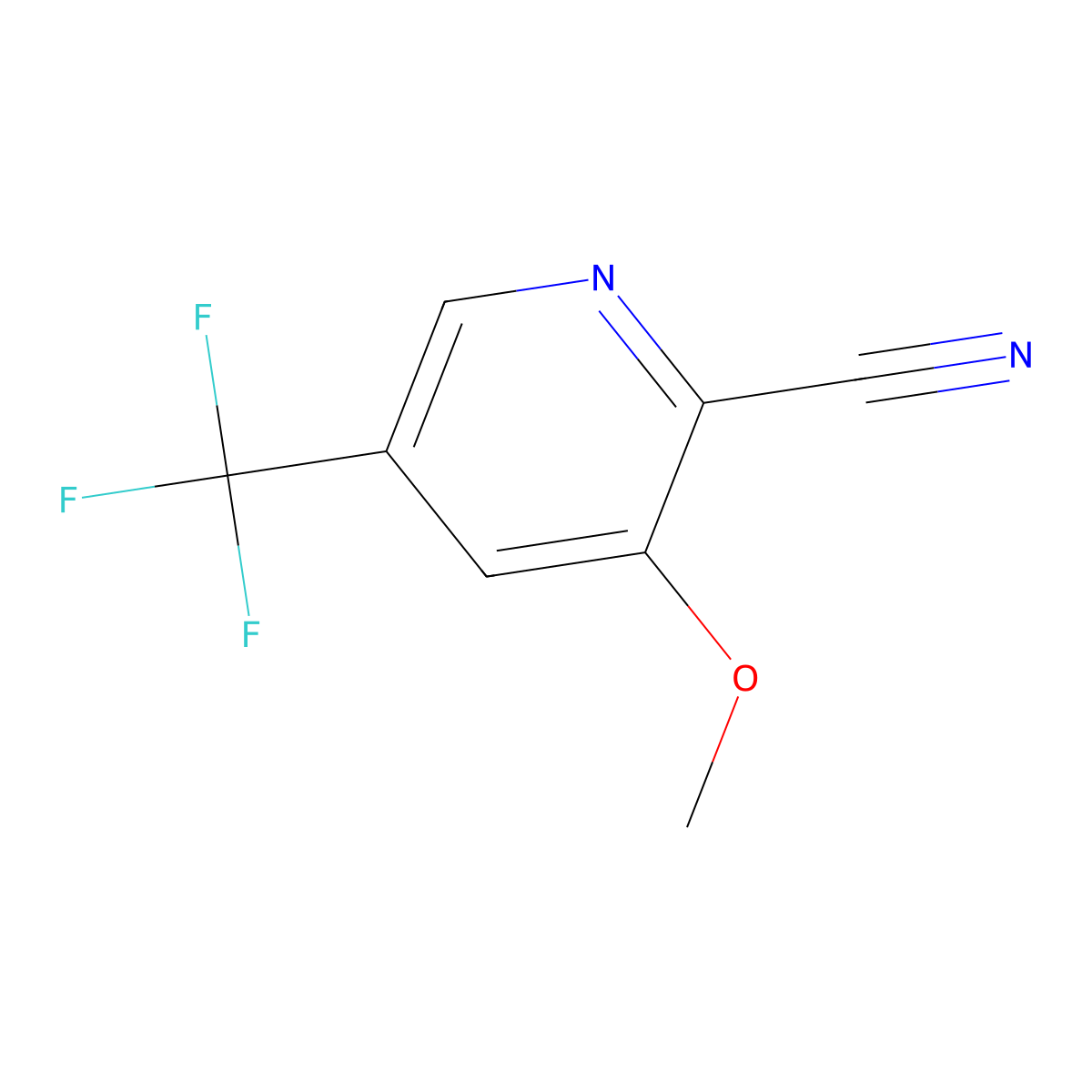 3-Methoxy-5-(trifluoromethyl)picolinonitrile molecular structure, CAS 400085-19-0