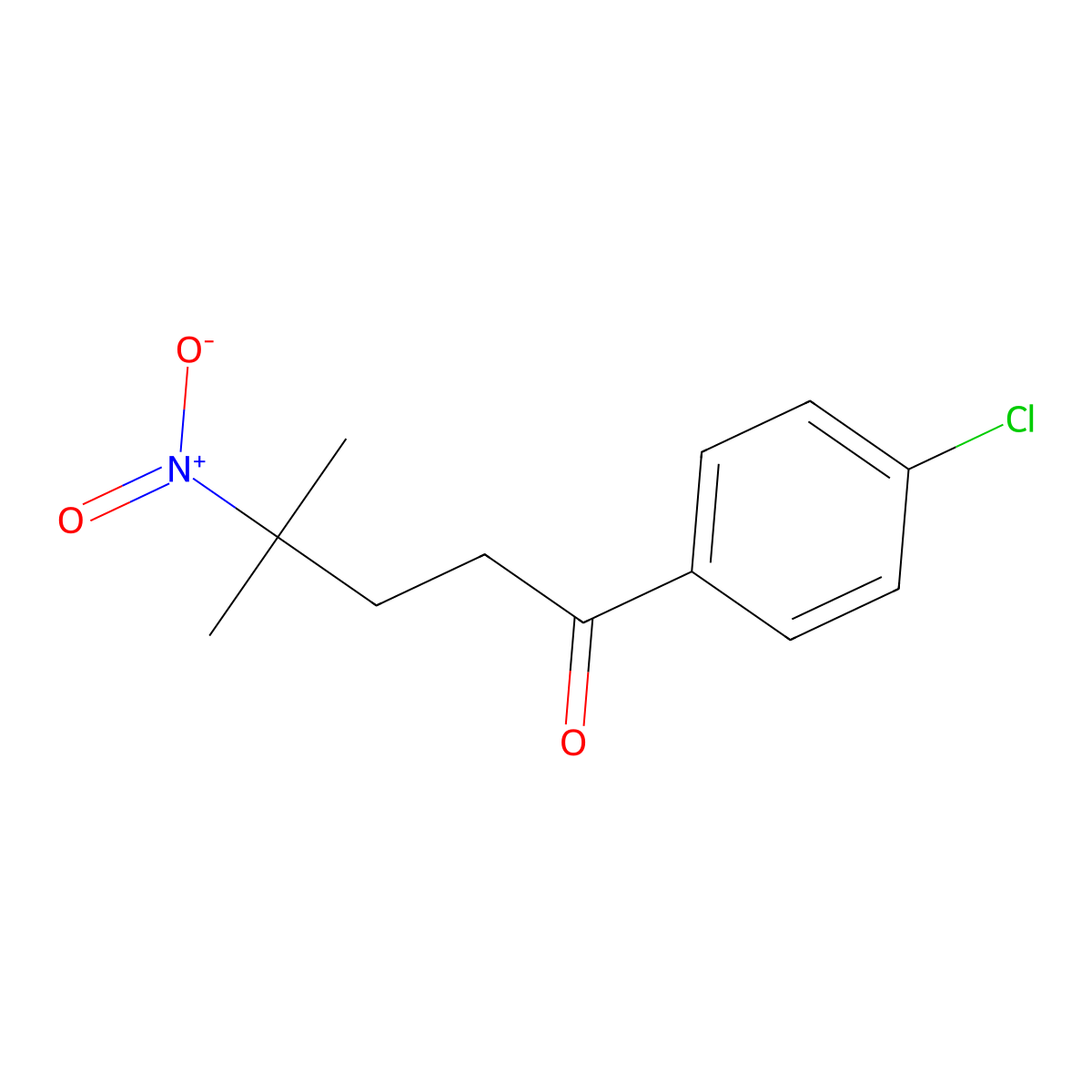 1-(4-Chlorophenyl)-4-methyl-4-nitropentan-1-one molecular structure, CAS 400085-21-4