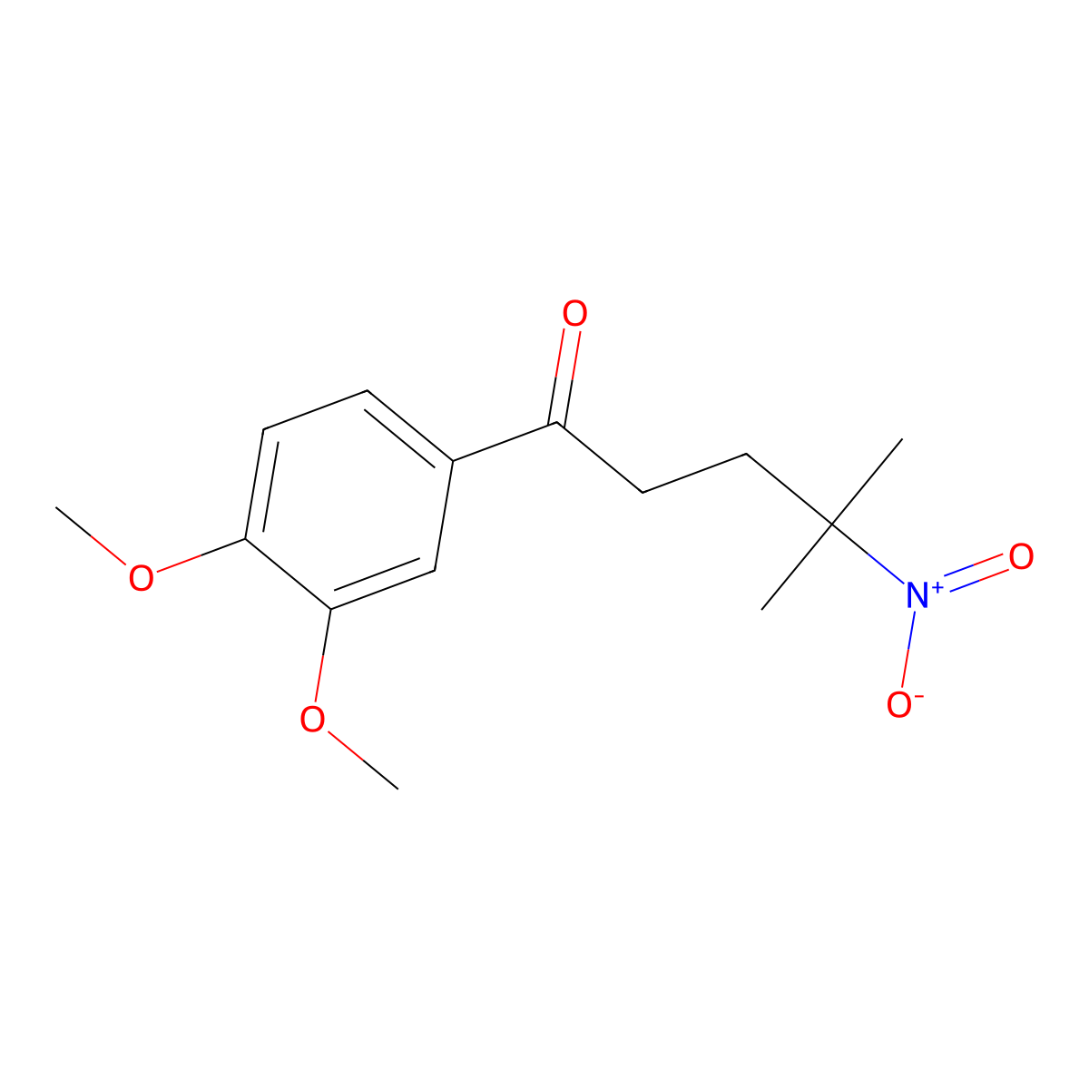 1-(3,4-Dimethoxyphenyl)-4-methyl-4-nitropentan-1-one molecular structure, CAS 400085-22-5