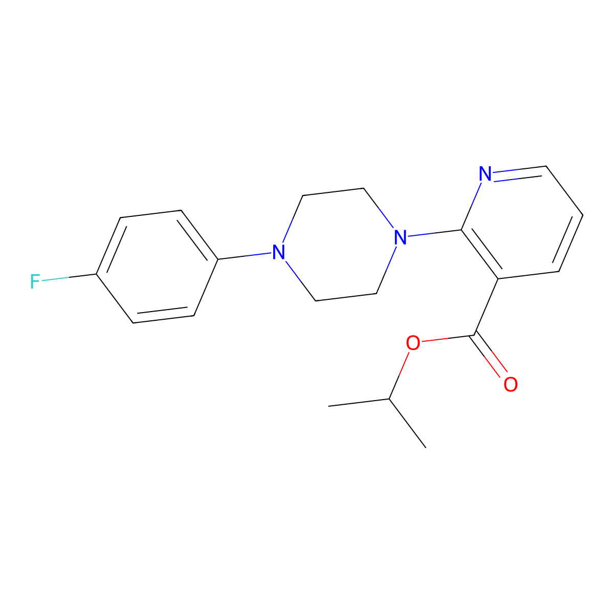 Propan-2-yl 2-[4-(4-fluorophenyl)piperazin-1-yl]pyridine-3-carboxylate molecular structure, CAS 400085-30-5