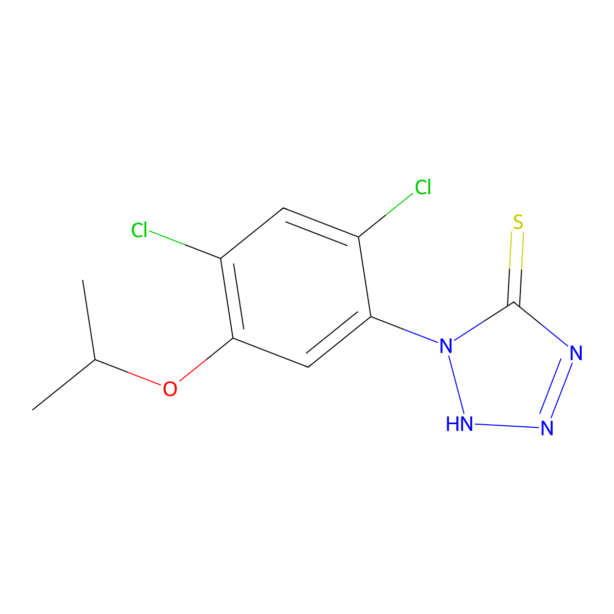 1-(2,4-dichloro-5-isopropoxyphenyl)-1H-1,2,3,4-tetraazole-5-thiol molecular structure, CAS 400085-63-4