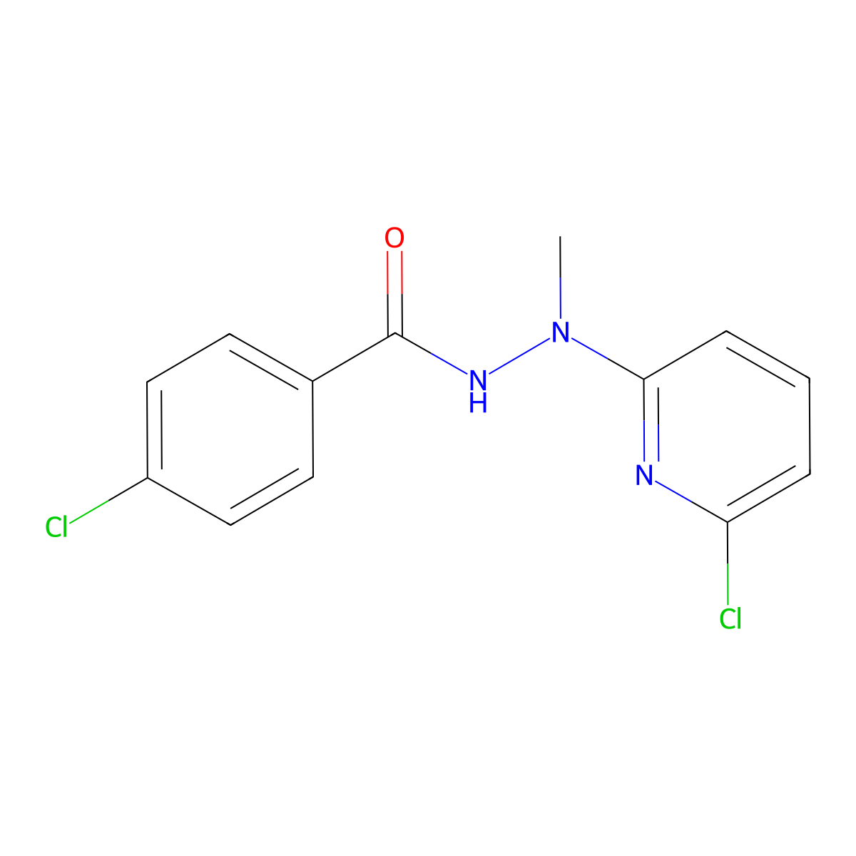 4-chloro-N'-(6-chloropyridin-2-yl)-N'-methylbenzohydrazide molecular structure, CAS 400085-77-0
