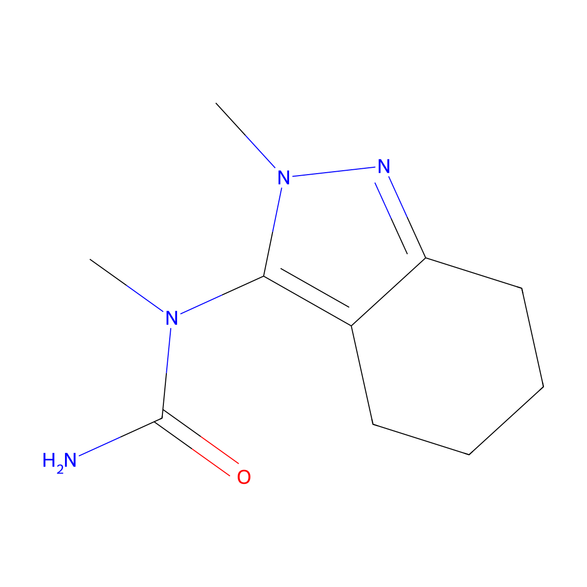 N-methyl-N-(2-methyl-4,5,6,7-tetrahydro-2H-indazol-3-yl)urea molecular structure, CAS 400085-82-7
