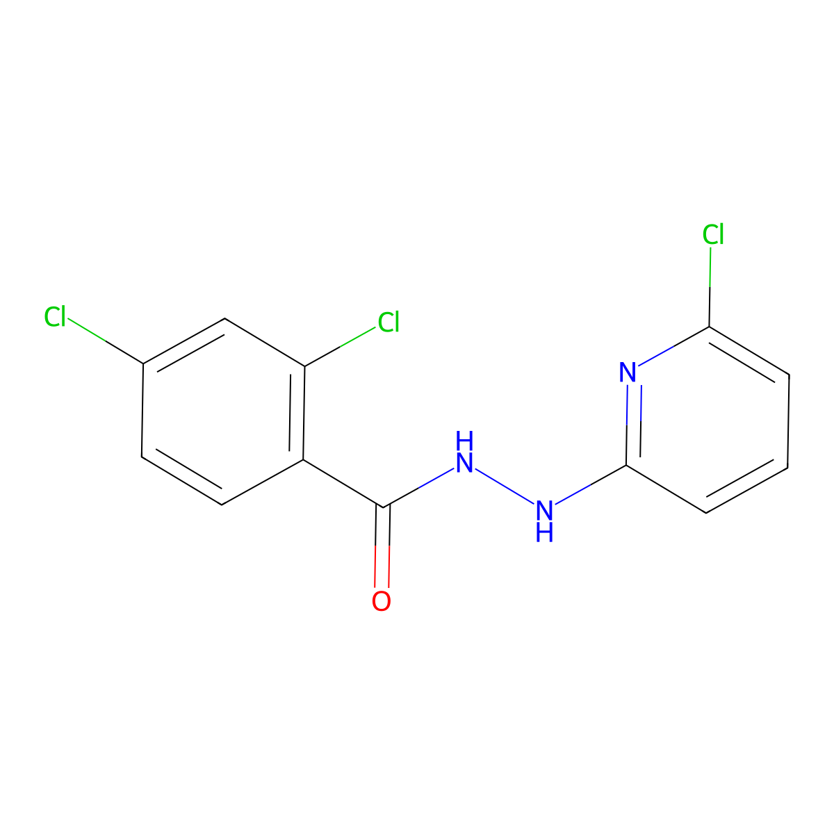 2,4-dichloro-N'-(6-chloro-2-pyridinyl)benzenecarbohydrazide molecular structure, CAS 400085-85-0