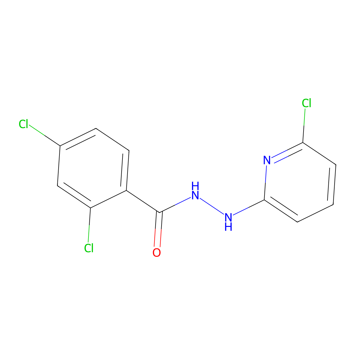 2,4-dichloro-N'-(6-chloro-2-pyridinyl)benzenecarbohydrazide molecular structure, CAS 400085-85-0