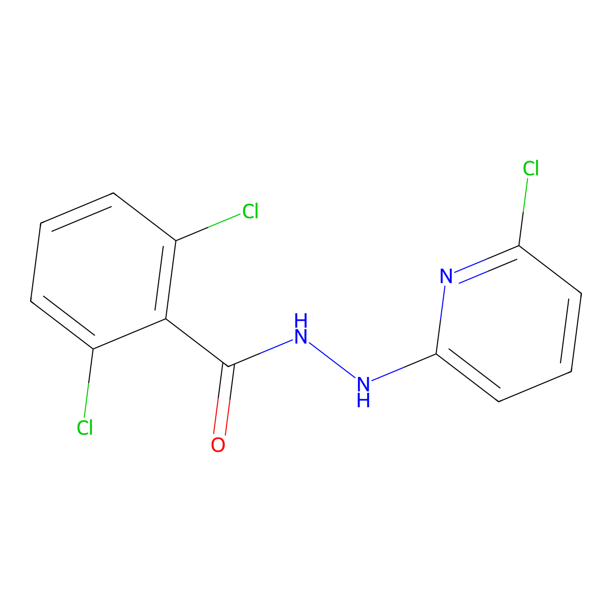 2,6-dichloro-N'-(6-chloro-2-pyridinyl)benzenecarbohydrazide molecular structure, CAS 400085-87-2