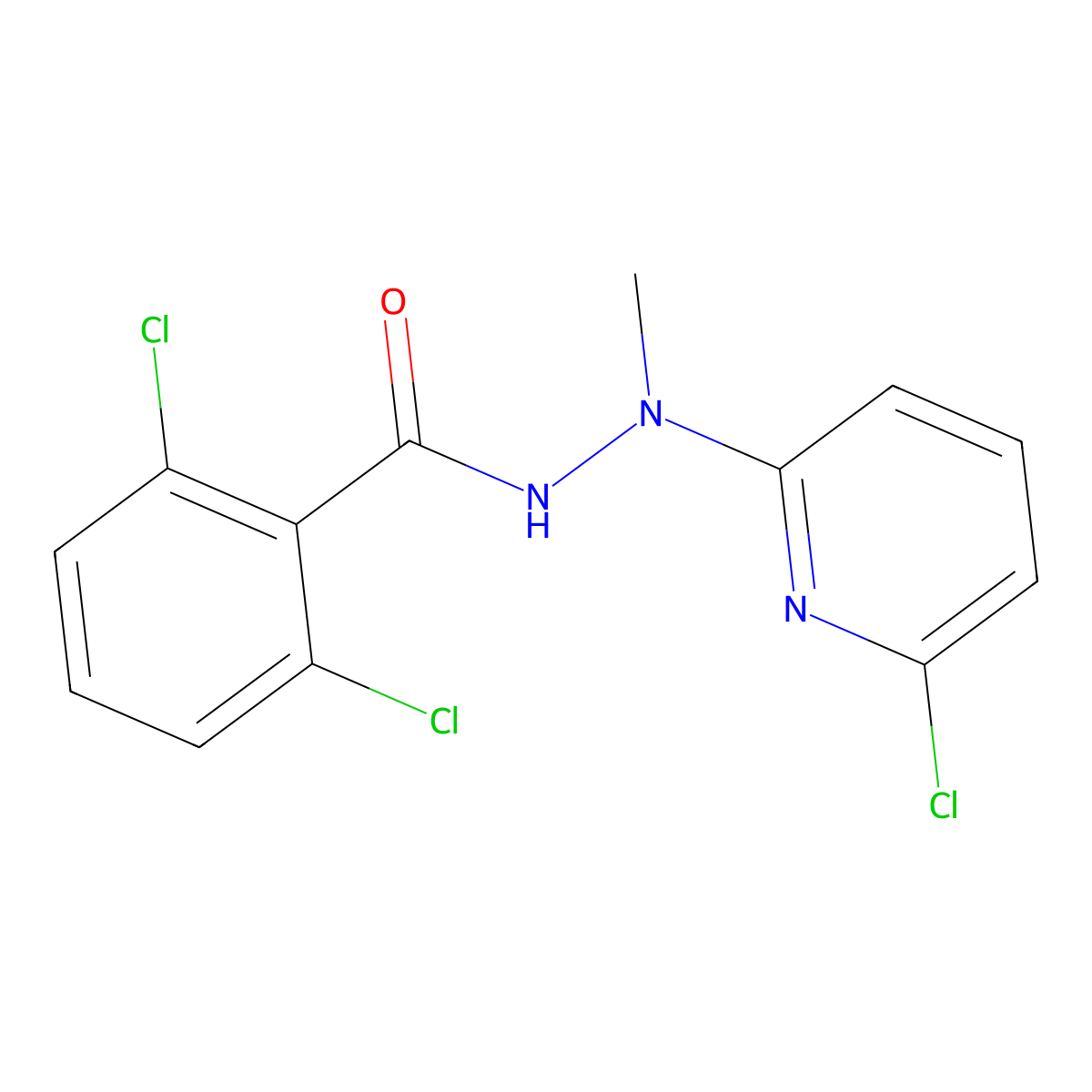 2,6-dichloro-N'-(6-chloropyridin-2-yl)-N'-methylbenzohydrazide molecular structure, CAS 400085-90-7