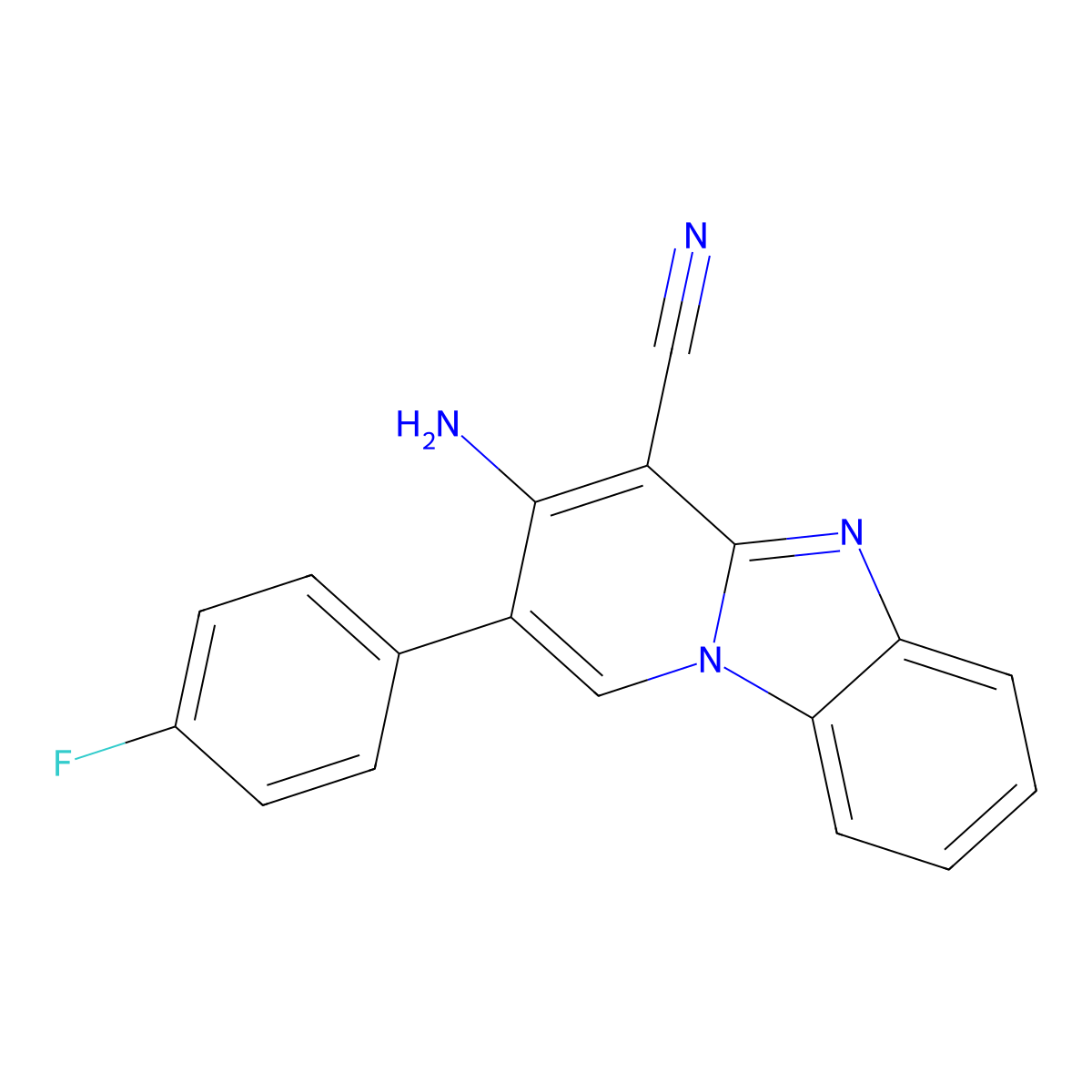 3-Amino-2-(4-fluorophenyl)pyrido[1,2-a][1,3]benzimidazole-4-carbonitrile molecular structure, CAS 400085-94-1