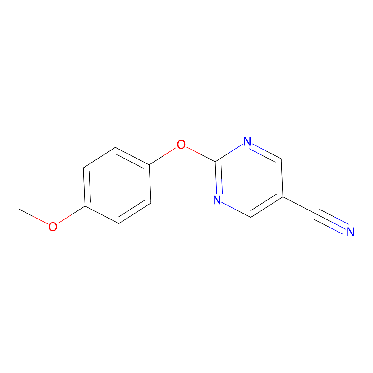 2-(4-Methoxyphenoxy)-5-pyrimidinecarbonitrile molecular structure, CAS 400086-00-2