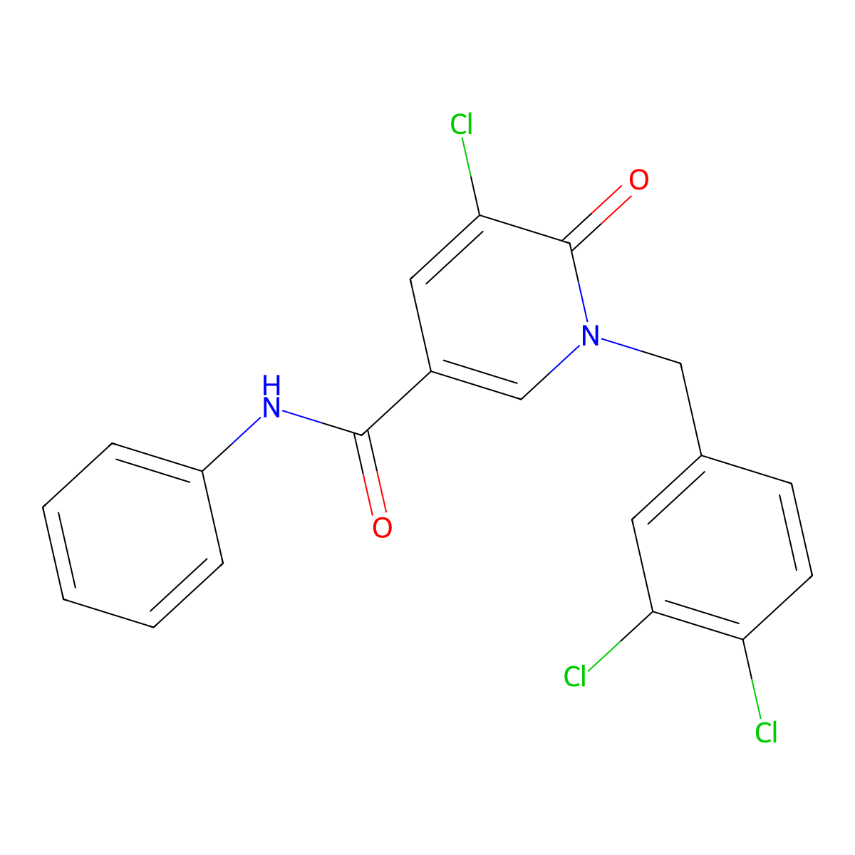 5-chloro-1-(3,4-dichlorobenzyl)-6-oxo-N-phenyl-1,6-dihydro-3-pyridinecarboxamide molecular structure, CAS 400086-06-8
