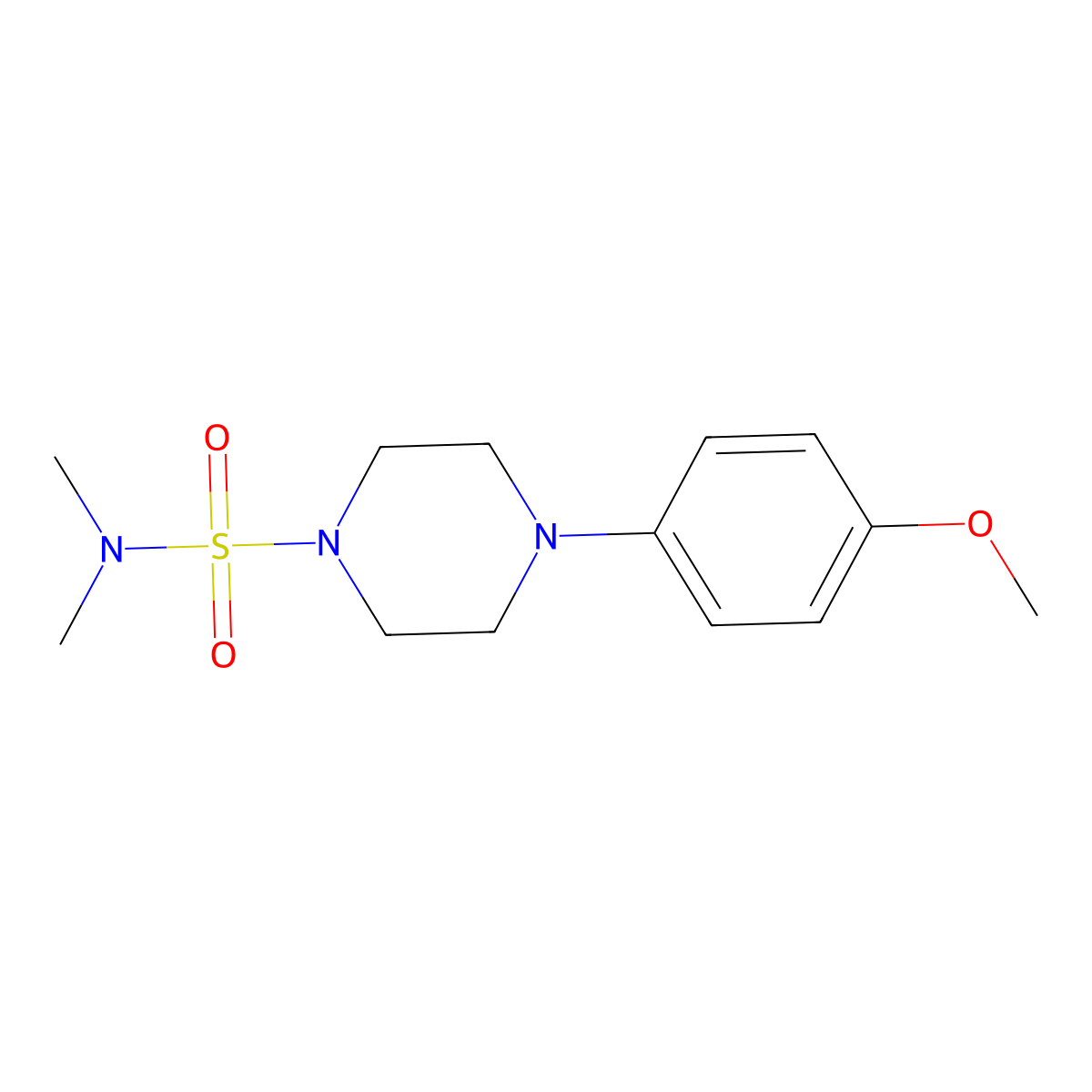 4-(4-methoxyphenyl)-N,N-dimethylpiperazine-1-sulfonamide molecular structure, CAS 400086-07-9