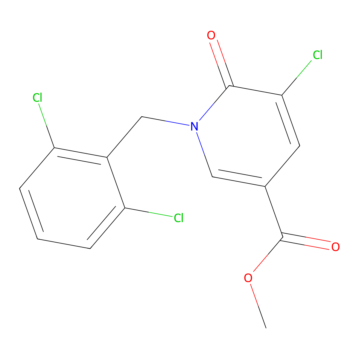 Methyl 5-chloro-1-(2,6-dichlorobenzyl)-6-oxo-1,6-dihydro-3-pyridinecarboxylate molecular structure, CAS 400086-08-0