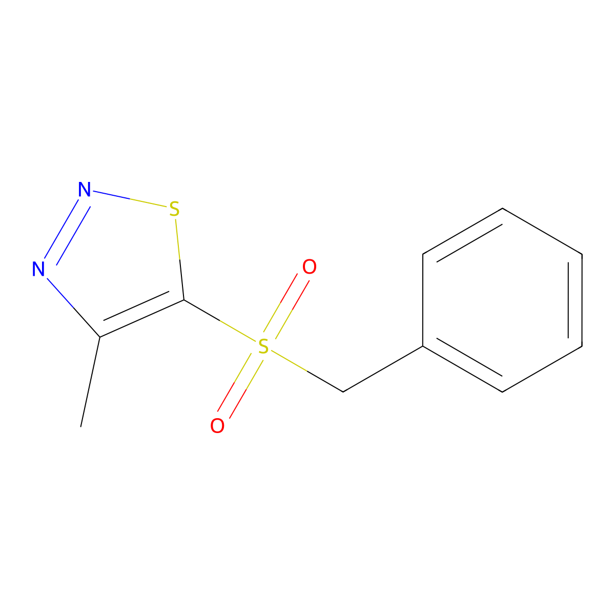 Benzyl 4-methyl-1,2,3-thiadiazol-5-yl sulfone molecular structure, CAS 400086-10-4