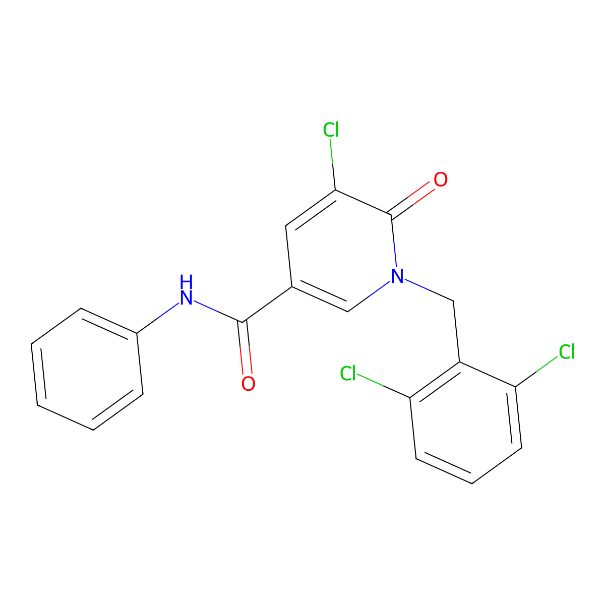 5-chloro-1-(2,6-dichlorobenzyl)-6-oxo-N-phenyl-1,6-dihydro-3-pyridinecarboxamide molecular structure, CAS 400086-12-6