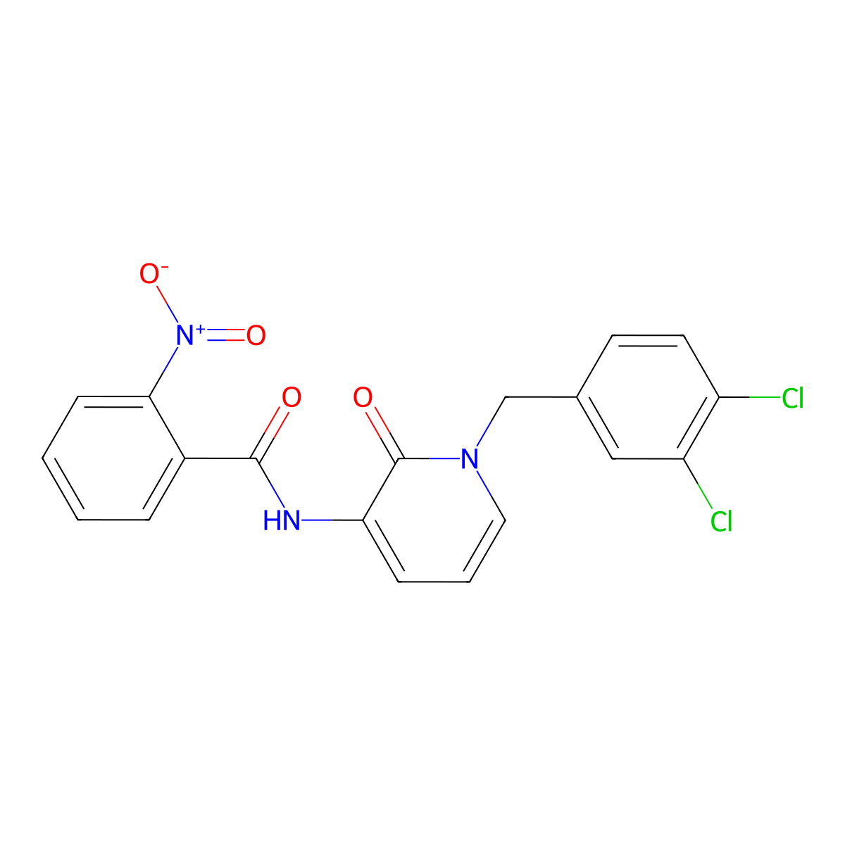 N-[1-(3,4-dichlorobenzyl)-2-oxo-1,2-dihydro-3-pyridinyl]-2-nitrobenzenecarboxamide molecular structure, CAS 400086-18-2