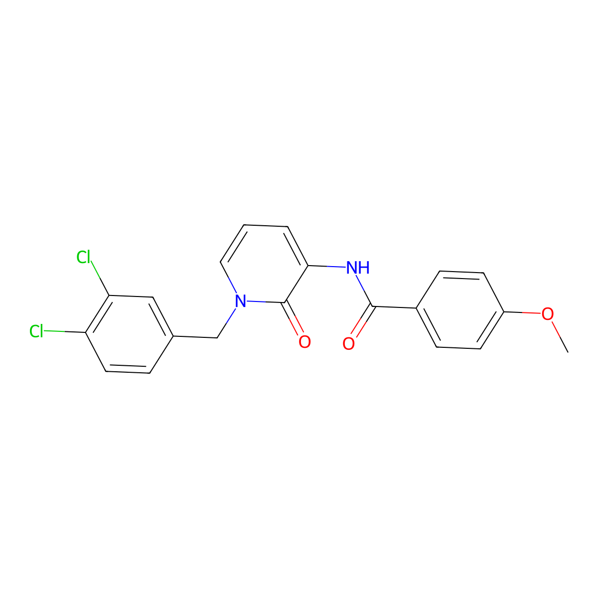N-[1-(3,4-dichlorobenzyl)-2-oxo-1,2-dihydro-3-pyridinyl]-4-methoxybenzenecarboxamide molecular structure, CAS 400086-19-3