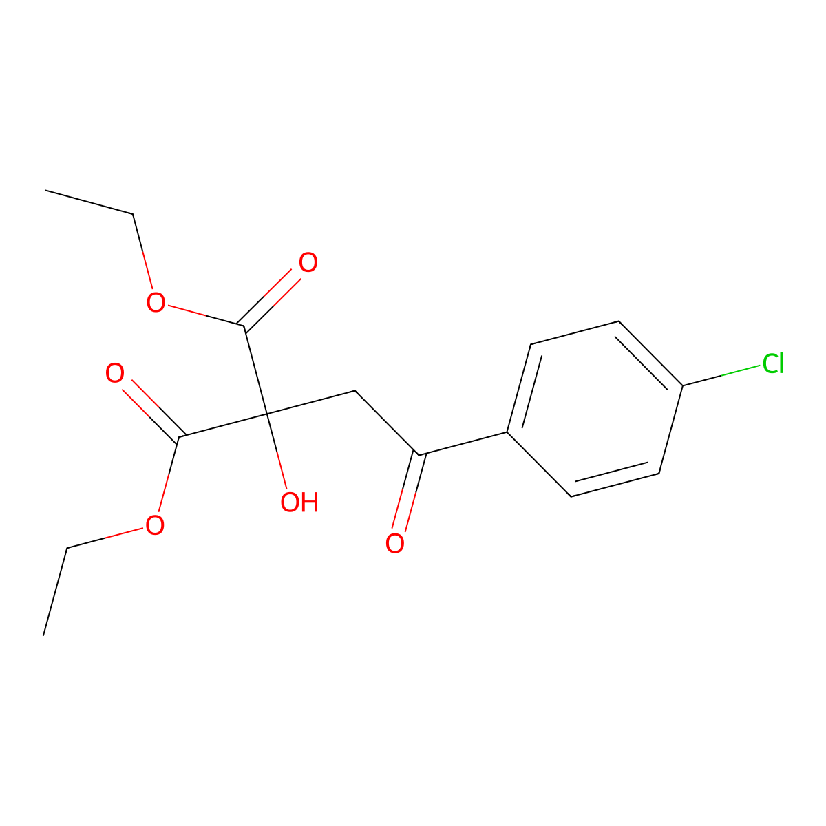 Diethyl 2-[2-(4-chlorophenyl)-2-oxoethyl]-2-hydroxymalonate molecular structure, CAS 400086-35-3