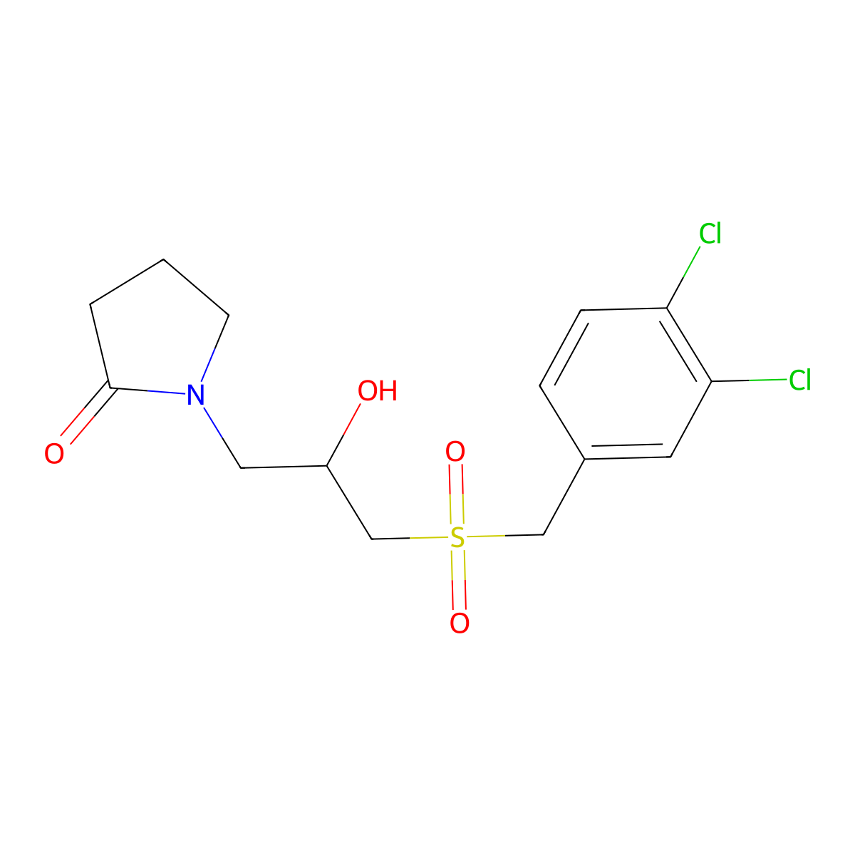 1-{3-[(3,4-Dichlorobenzyl)sulfonyl]-2-hydroxypropyl}-2-pyrrolidinone molecular structure, CAS 400086-36-4